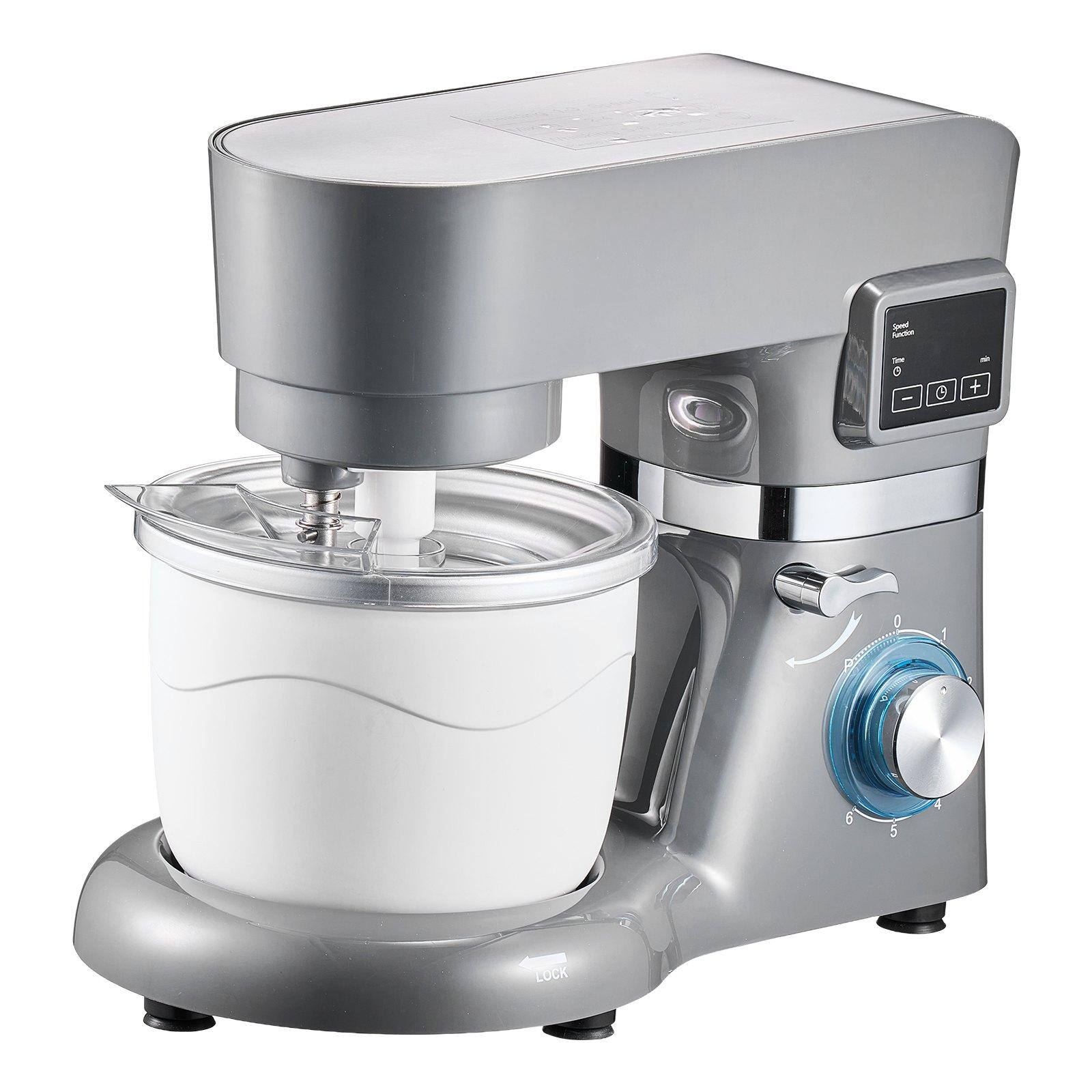 Alt View 9. Glintex - Ice Cream Maker 1.8Qt Capacity Electric Stand Mixer, 6-Speed with Digital Timer, for Gelato, Yogurt & Sorbet - Silver.
