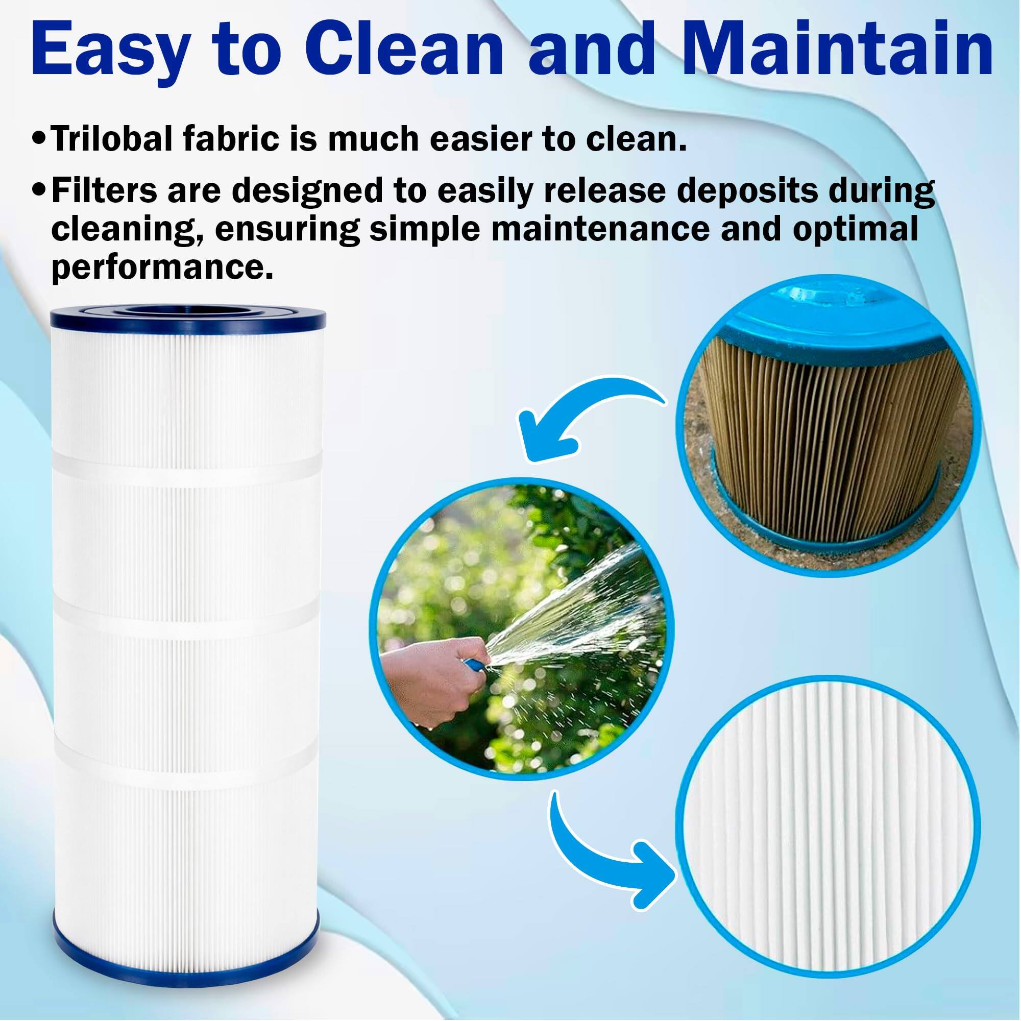 Easy to Clean and Maintain

- Trilobal fabric is much easier to clean.
- Filters are designed to easily release deposits during cleaning, ensuring simple maintenance and optimal performance.