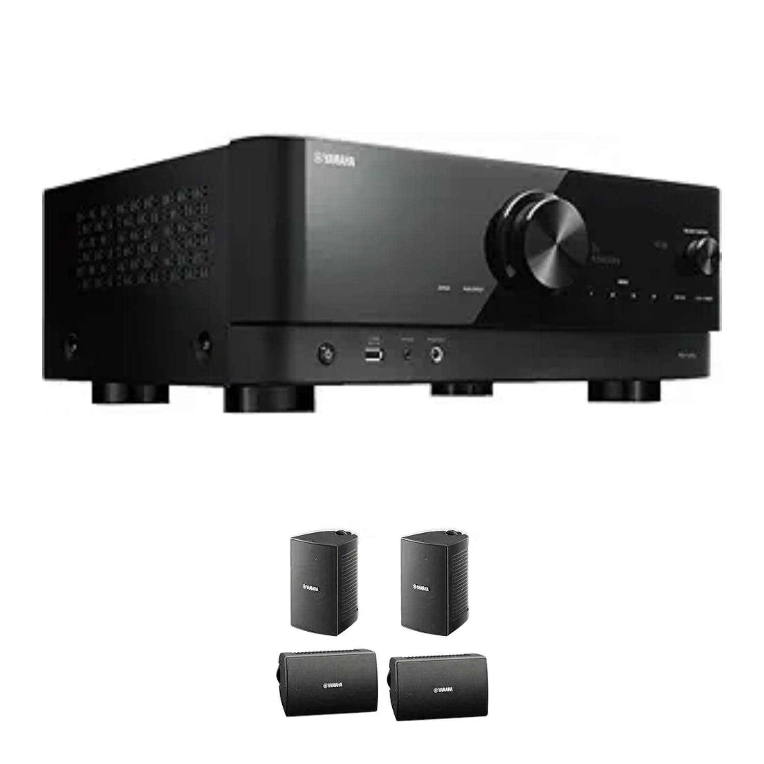 Yamaha - RX-V4A 5.2-Channel AV Receiver Speaker Bundle - Black