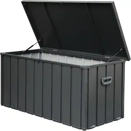 Front. LOVMOR - 150 Gallon Waterproof Outdoor Storage Deck Box Lockable Patio Container for Daily Outdoor Storage.