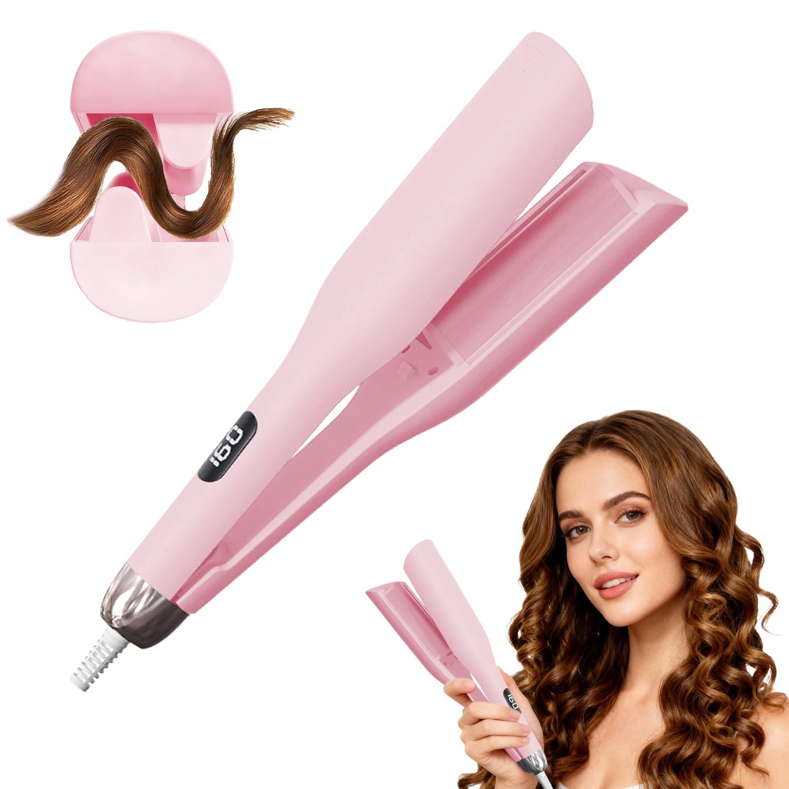Front. DORLUKFU - Hair Waver Hair Crimper for Women, Hair Crimper Tool Curling Iron Waver for Natural Waves and Soft Beach Hair Wave.