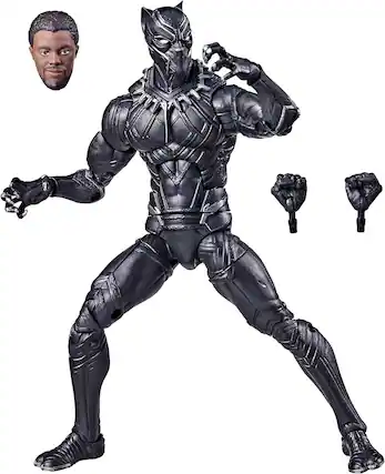 Front. Marvel - Marvel Legends 6 Inch Action Figure | Black Panther - Black.