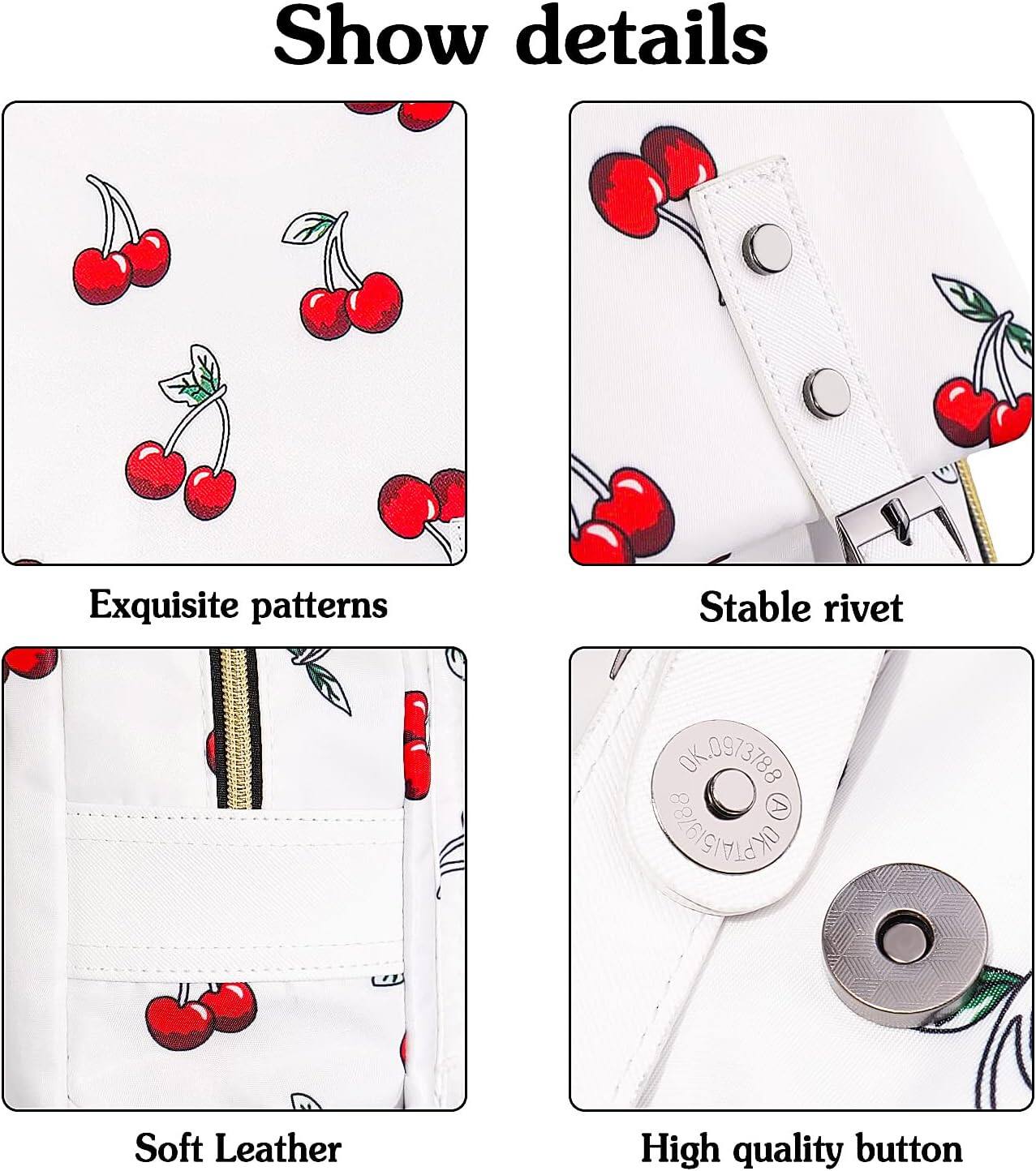 Show details

Exquisite patterns

Stable rivet

Soft Leather

High quality button