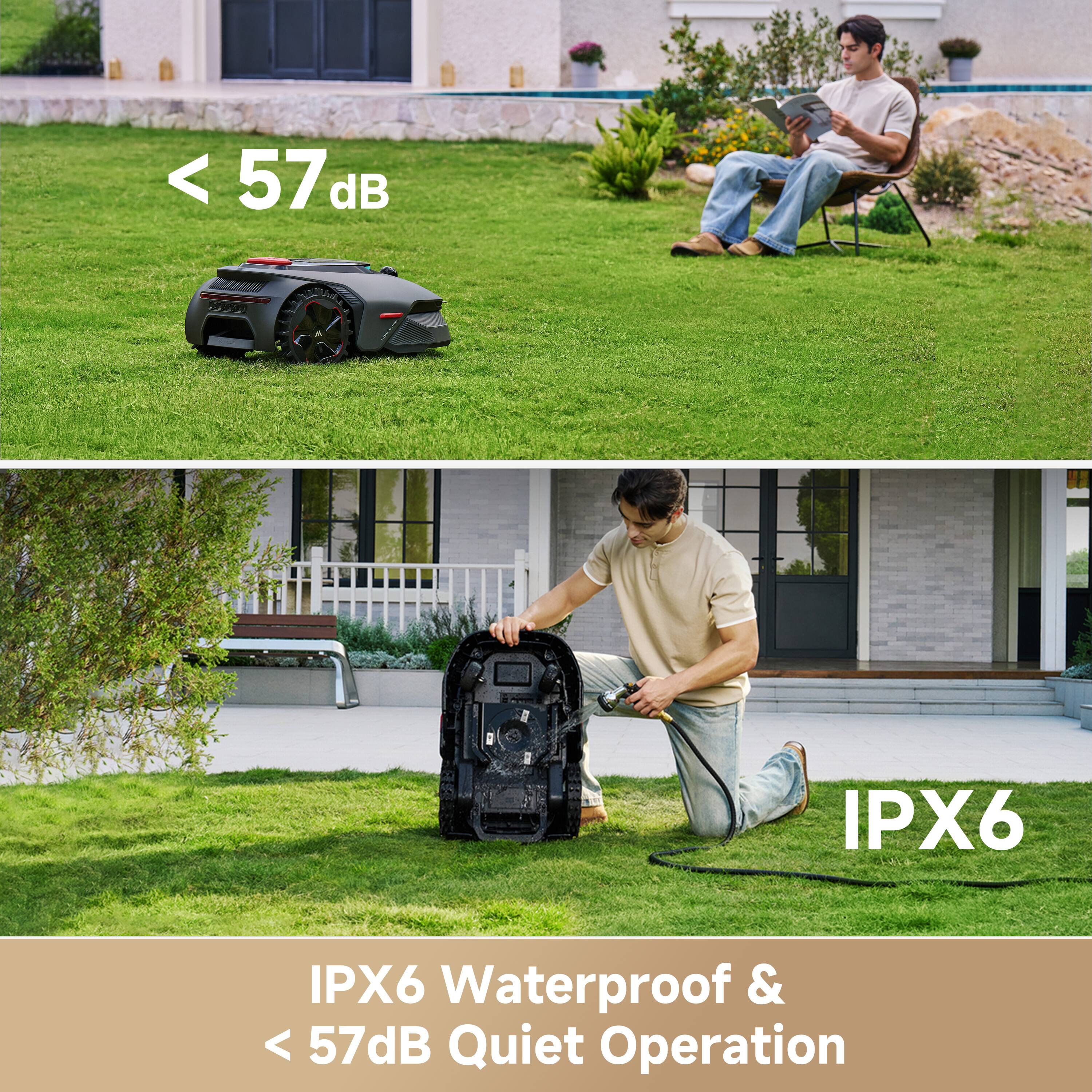 < 57 dB  
IPX6 Waterproof & < 57dB Quiet Operation