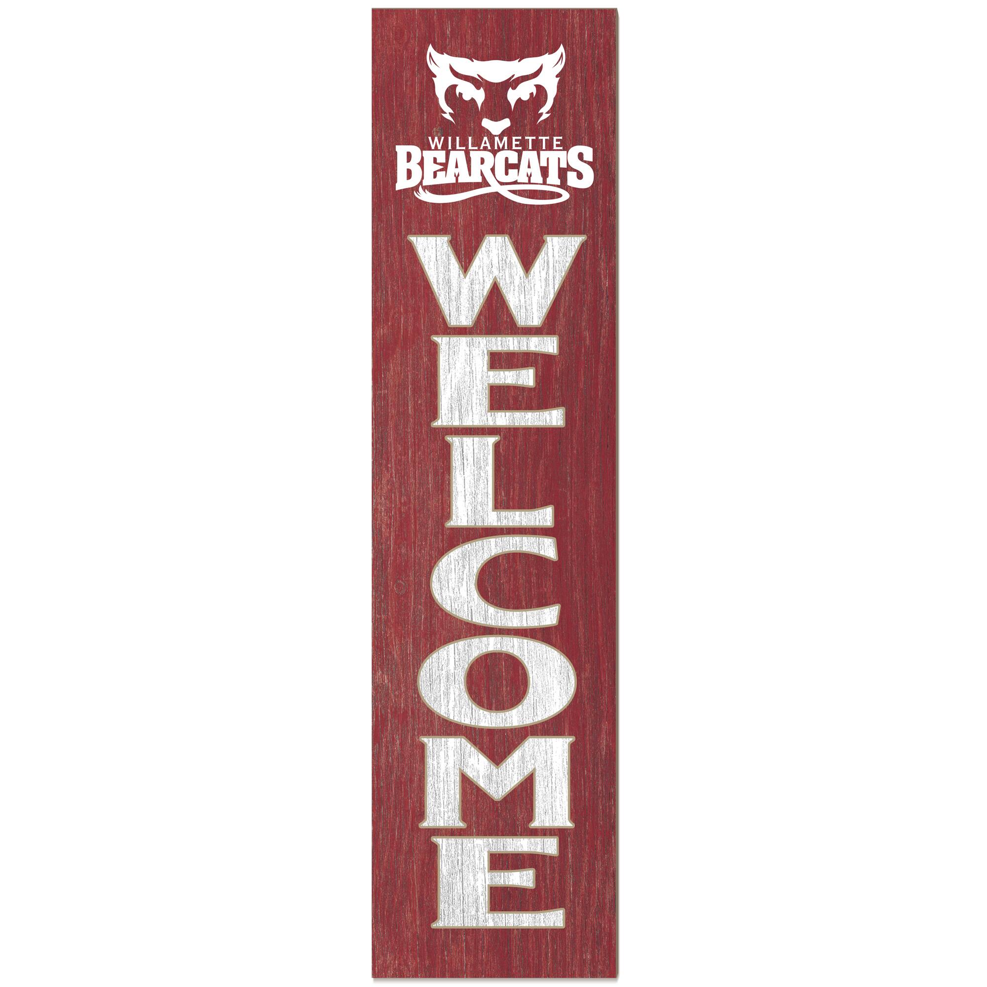 Willamette Bearcats 12" x 48" Outdoor Leaner Welcome Sign
