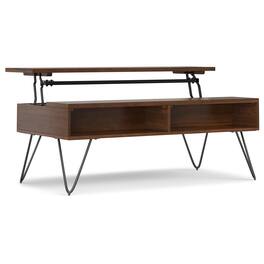 Simpli Home - Hunter 48 inch Wide Rectangle Industrial Lift Top Coffee Table - Walnut Veneer