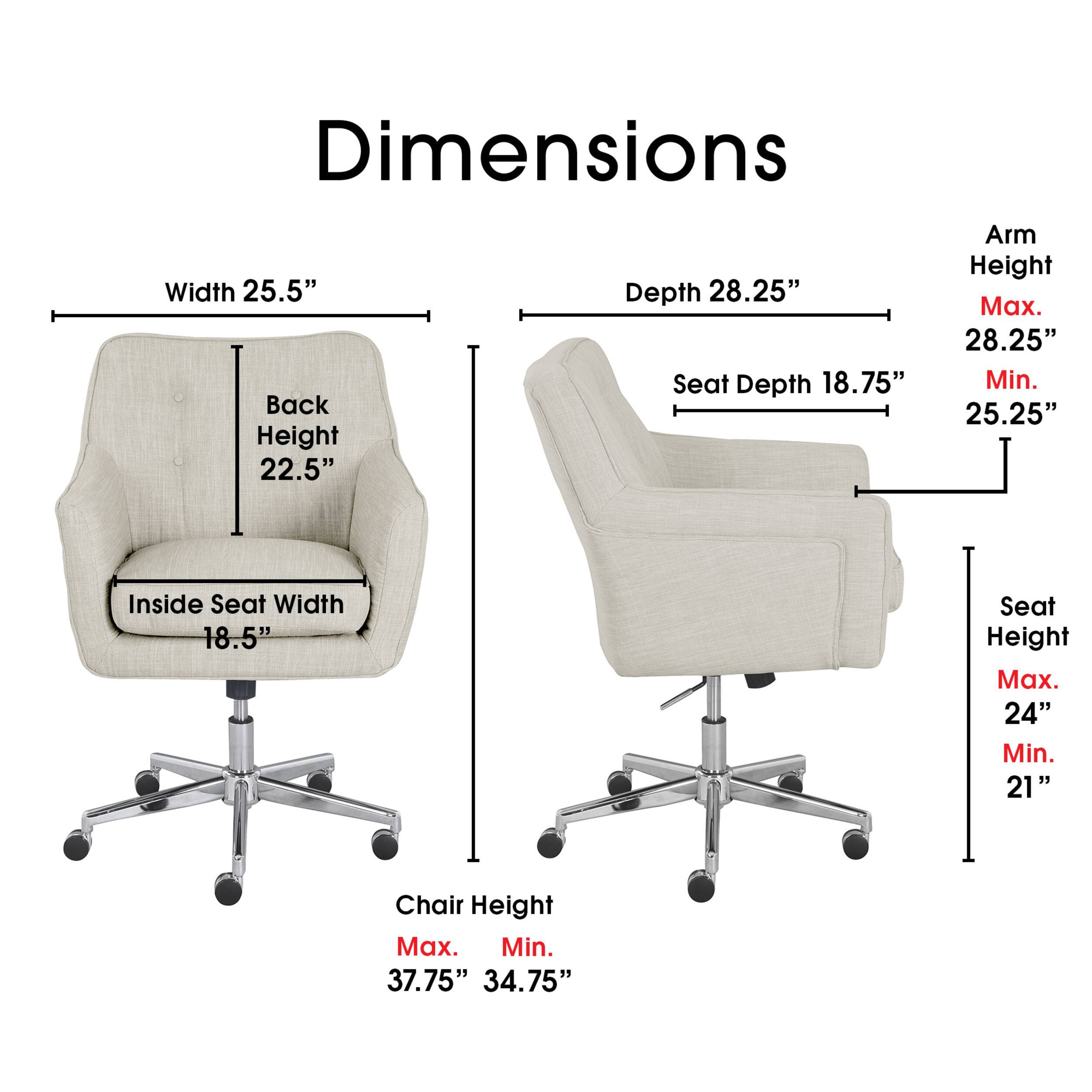 Alt View 12. Serta - Ashland Memory Foam & Twill Fabric Home Office Chair - Ivory.