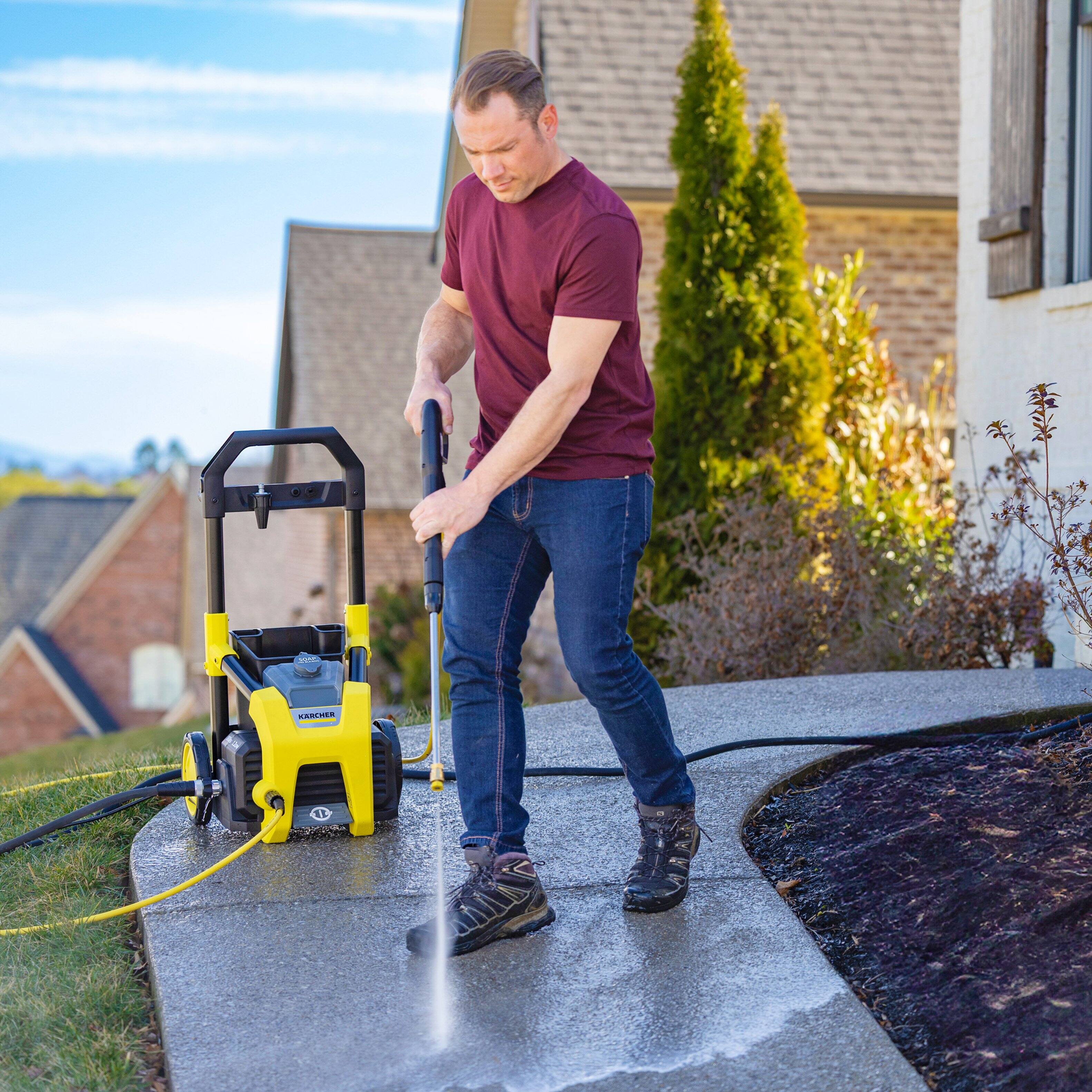 Alt View 2. Karcher - Pressure Washer K1800PS, Detergent Tank, For Cars, Driveways, Siding, Patios - Max 1.46 GPM - Yellow.