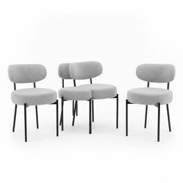 AOITUN - Boucle Dining Chairs for Daily Comfort, Set of 6 with Soft Upholstered Design, Enhance Mealtime Experience with Style - Gray