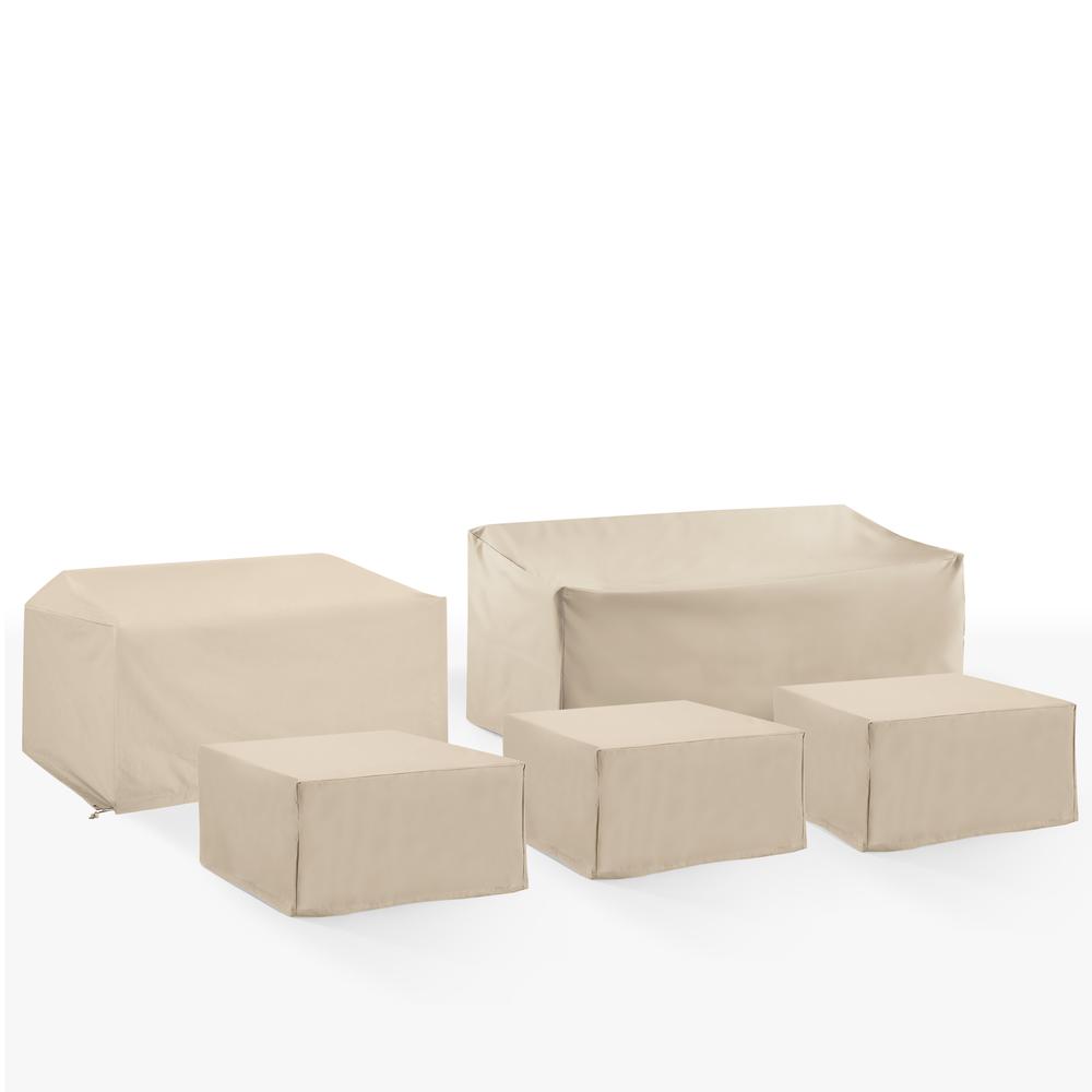 Alt View 3. Crosley Furniture - 5Pc Outdoor Furniture Cover Set - Tan.