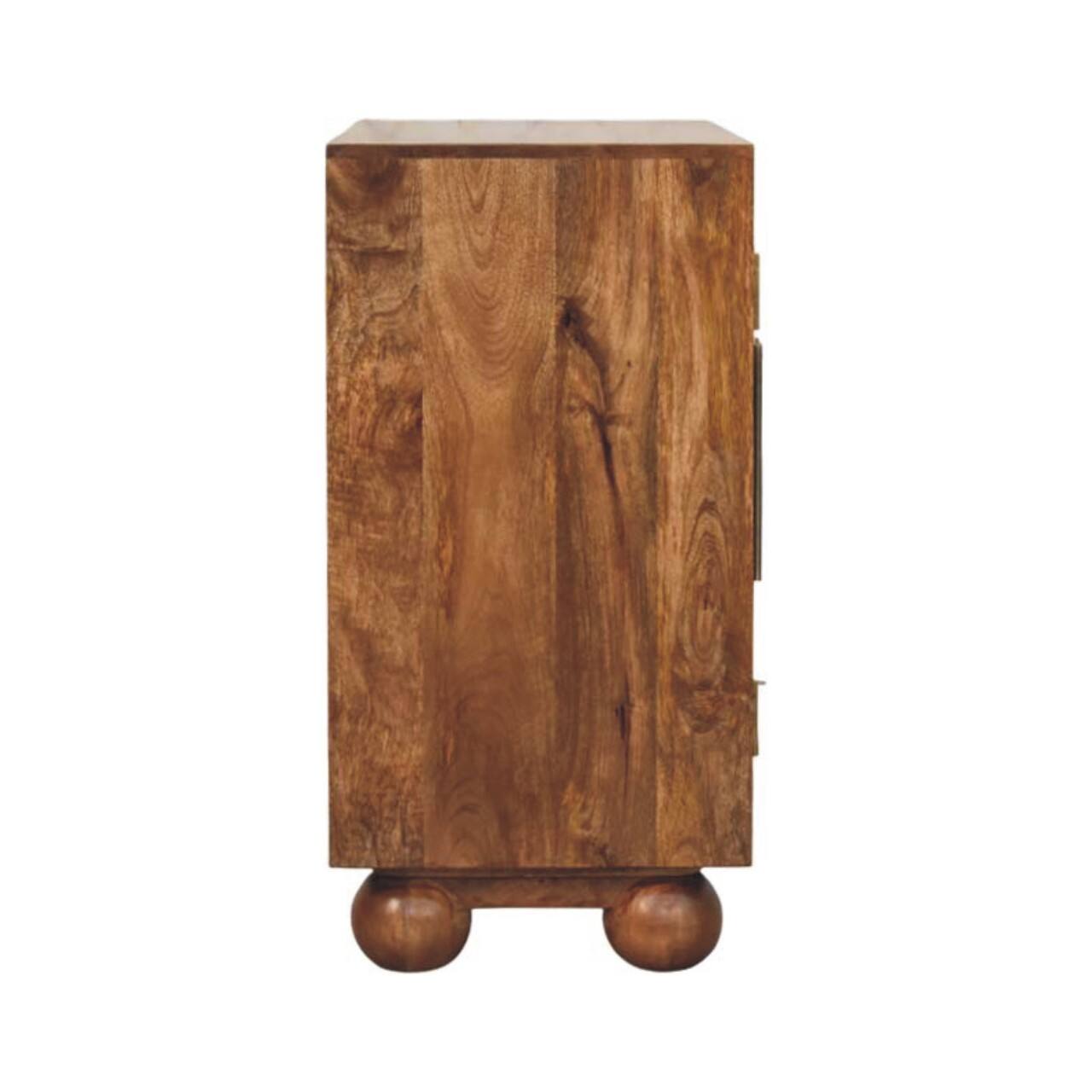 Alt View 5. Artisan Furniture - Artisan Furniture Solid Wood Arched Rattan Two-Door Sideboard, 2 Shelves, Brown - Brown.