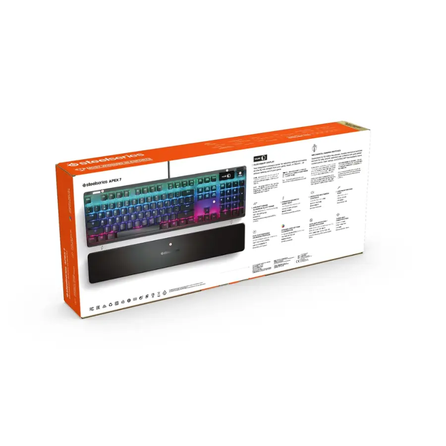 Apex7 Steelseries keyboard with rainbow colors.