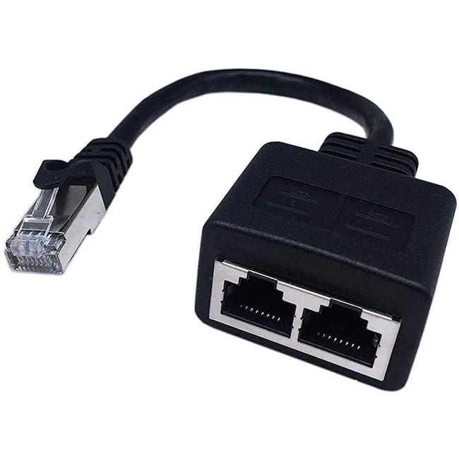 4XEM - 2-to-1 RJ45 Splitter Cable Adapter - F/M- CAT6