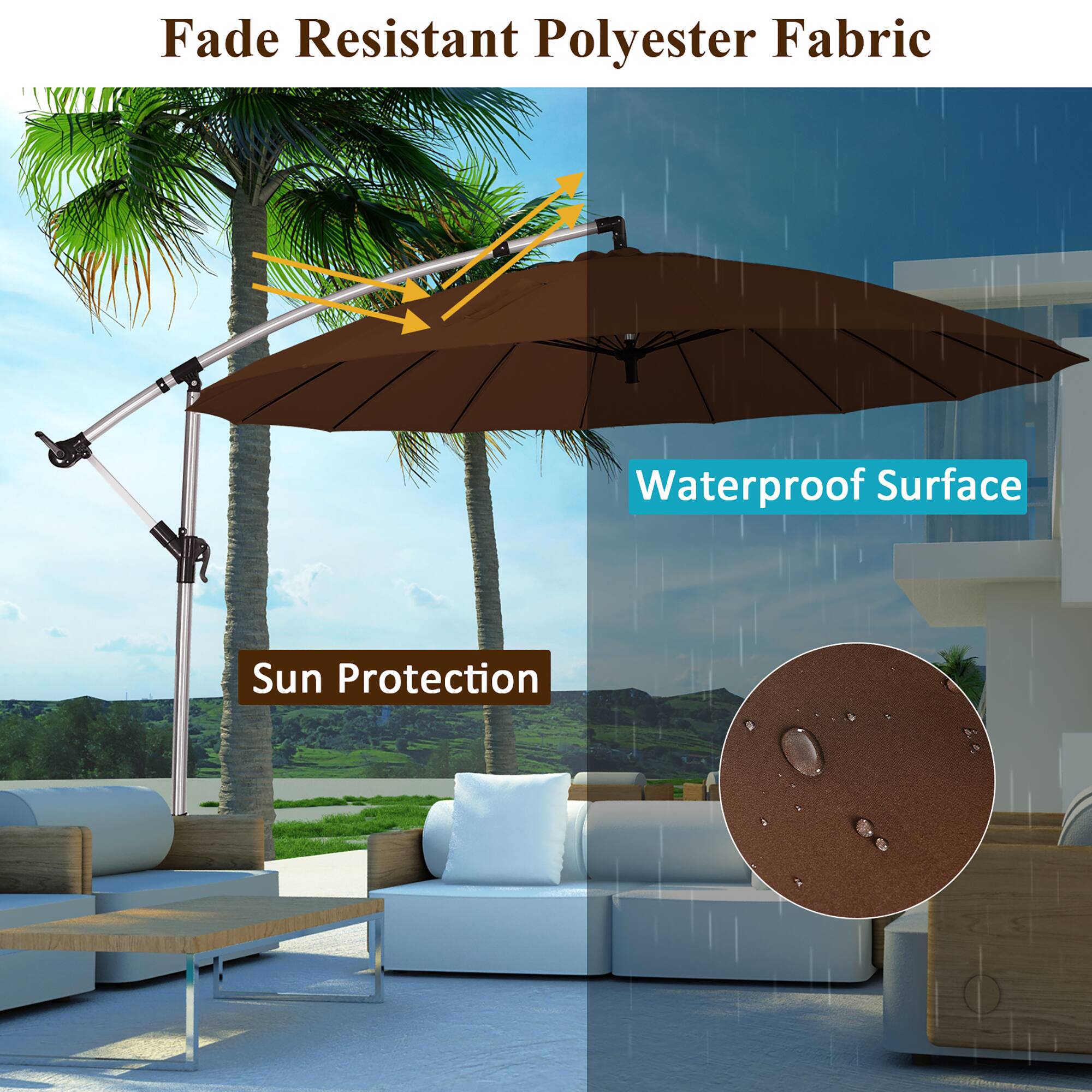Fade Resistant Polyester Fabric Waterproof Surface Sun Protection