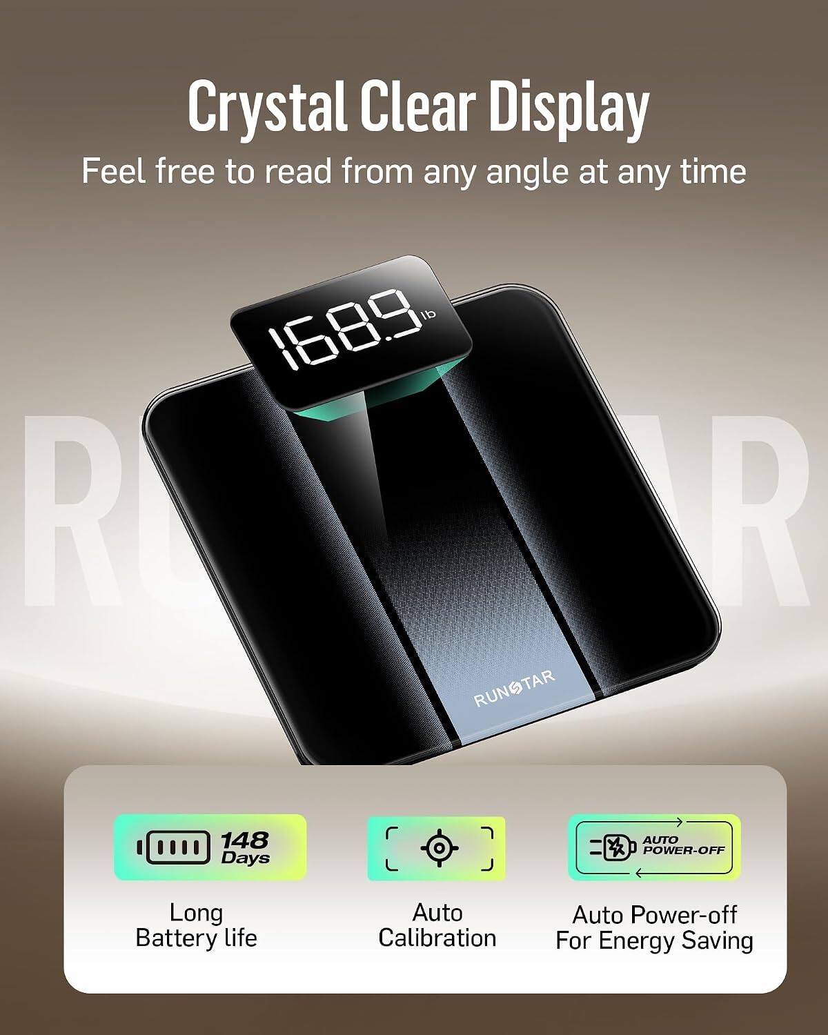 Crystal Clear Display  
Feel free to read from any angle at any time

1689 R  
RUNOTAR

148 Days  
AUTO POWER-OFF  
Long Battery life  
Auto Calibration  
Auto Power-off For Energy Saving