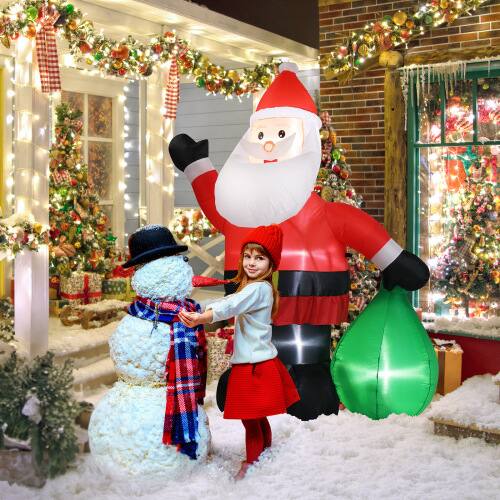 Alt View 8. Winado - 6 FT Christmas Giant Inflatable Santa Claus Build-in LED Lights for Holiday Party Decoration - Red.