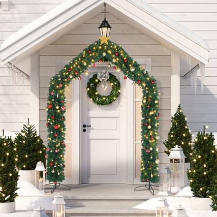 Front. Winado - PVC Christmas Arch 8.5 FT Height for Outdoor Festival Wedding Party Decorations - Green.