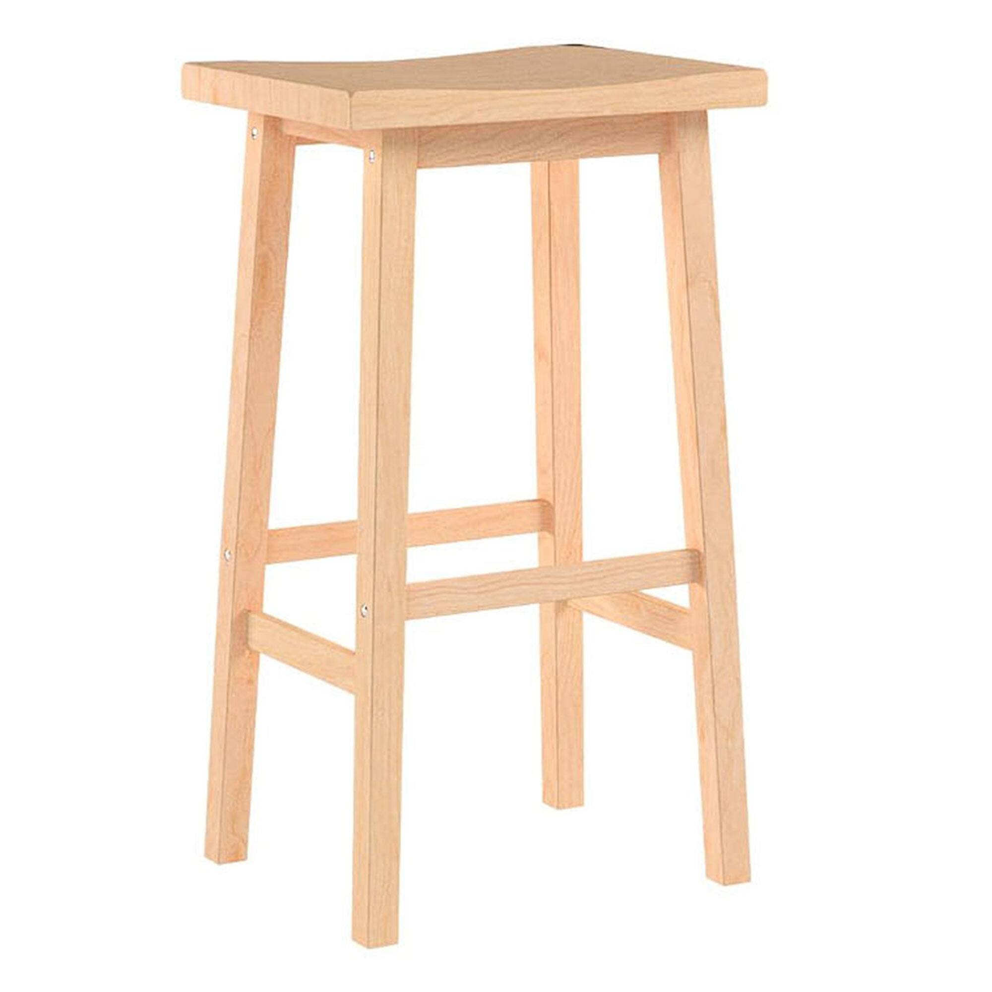 Alt View 3. PJ Wood - PJ Wood Classic 24 Inch Saddle Seat Kitchen Bar Counter Stool, Natural (3 Pack) - Natural.