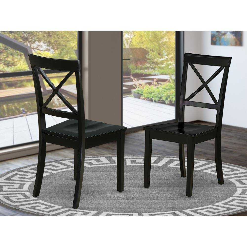 Angle. East West Furniture - Dining Chair Black - Brown.