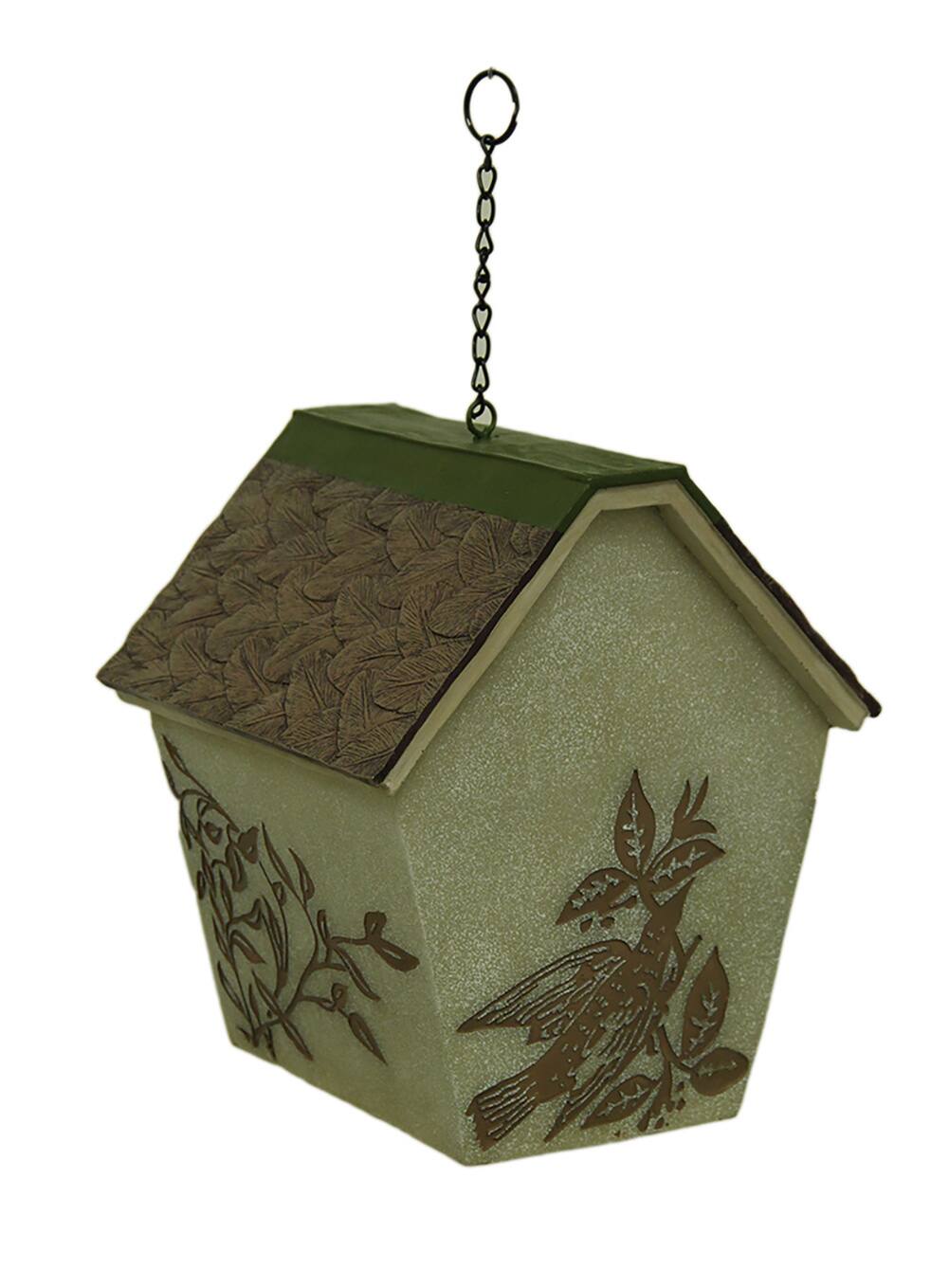 Alt View 1. Zeckos - Elegant Rustic LED Hanging Birdhouse Accent Lamp - Brown.