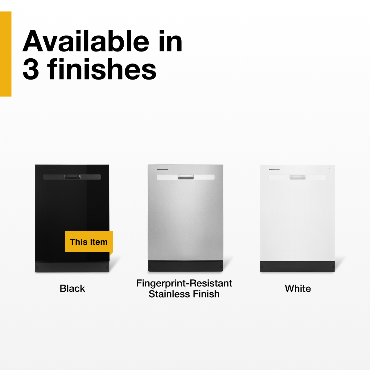 Available in 3 finishes
- Black
- Fingerprint-Resistant Stainless Finish
- White
This Item