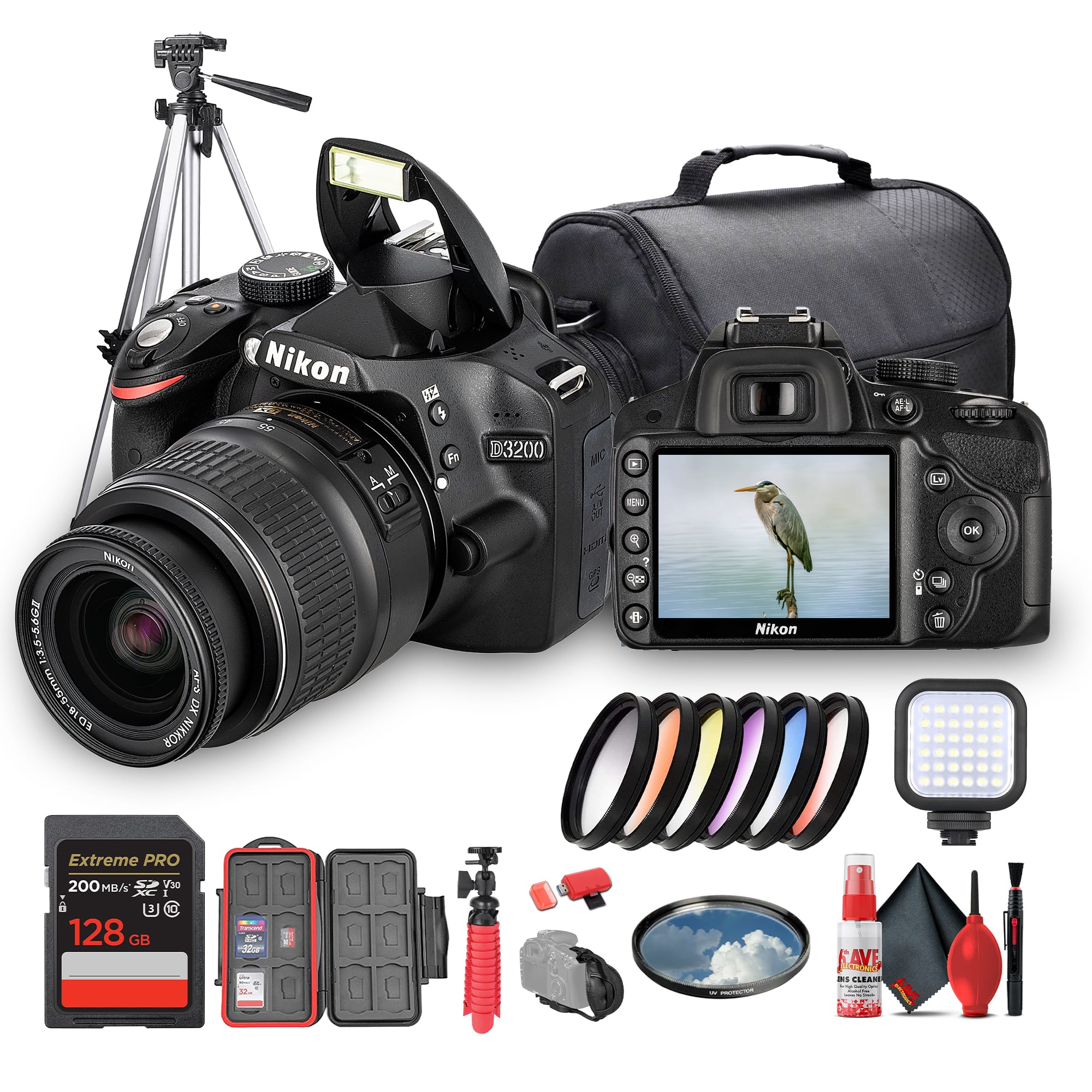 Nikon - D3200 DSLR Camera with 18-55mm VR Lens– 24.2MP, Full HD 1080p Video + More (Bundle)