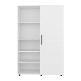 TuHome - Eco High One Door Freestanding Armoire With Hanging Rod And Interior Shelves, Compact Bedroom Wardrobe - White
