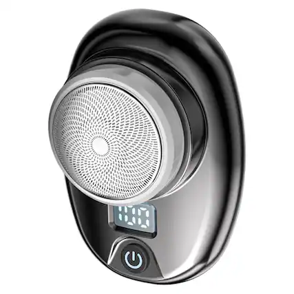 Front. Mirfee - Portable Electric Shaver with LED Display & Type-C Charging for Travel & Home - Black.