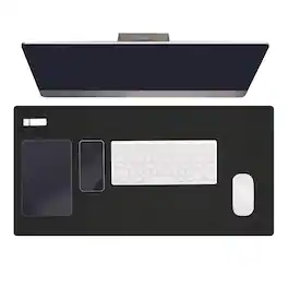 Unique Bargains - 47.2" x 23.6" Large Felt Desk Pad, Upgrade Non-Slip Mat Full Table Pad for Laptop Computer Writing Desk Gaming Home - Black