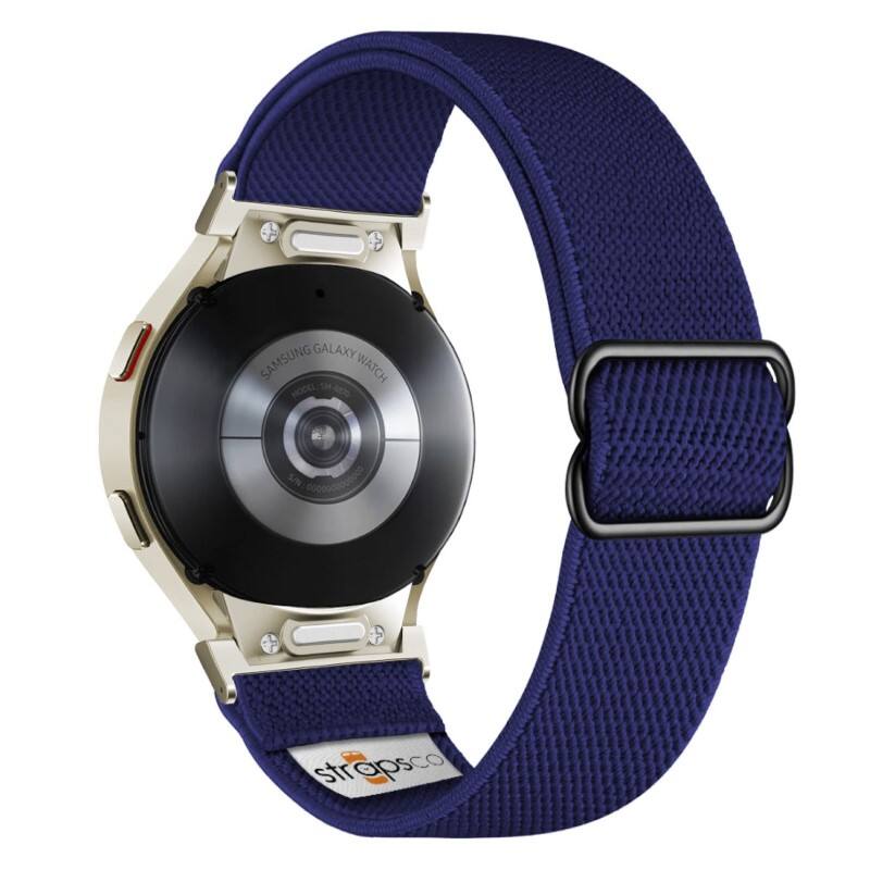 StrapsCo - Nylon Stretch Watch Band Strap For Samsung Galaxy Watch 7 - Blue (Starlight Adapter)