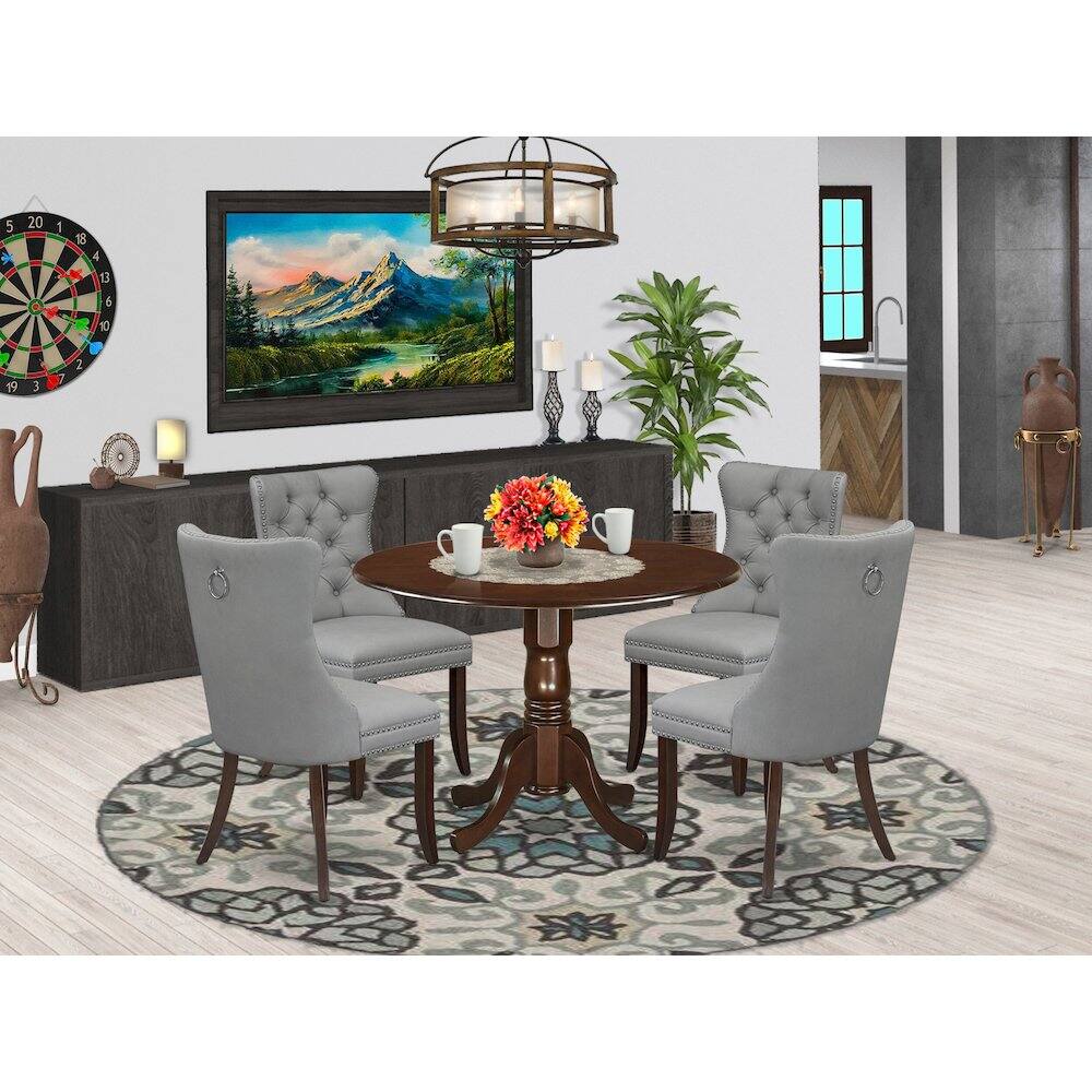 Alt View 8. East West Furniture - 5 Piece Dining Table Set - Red.
