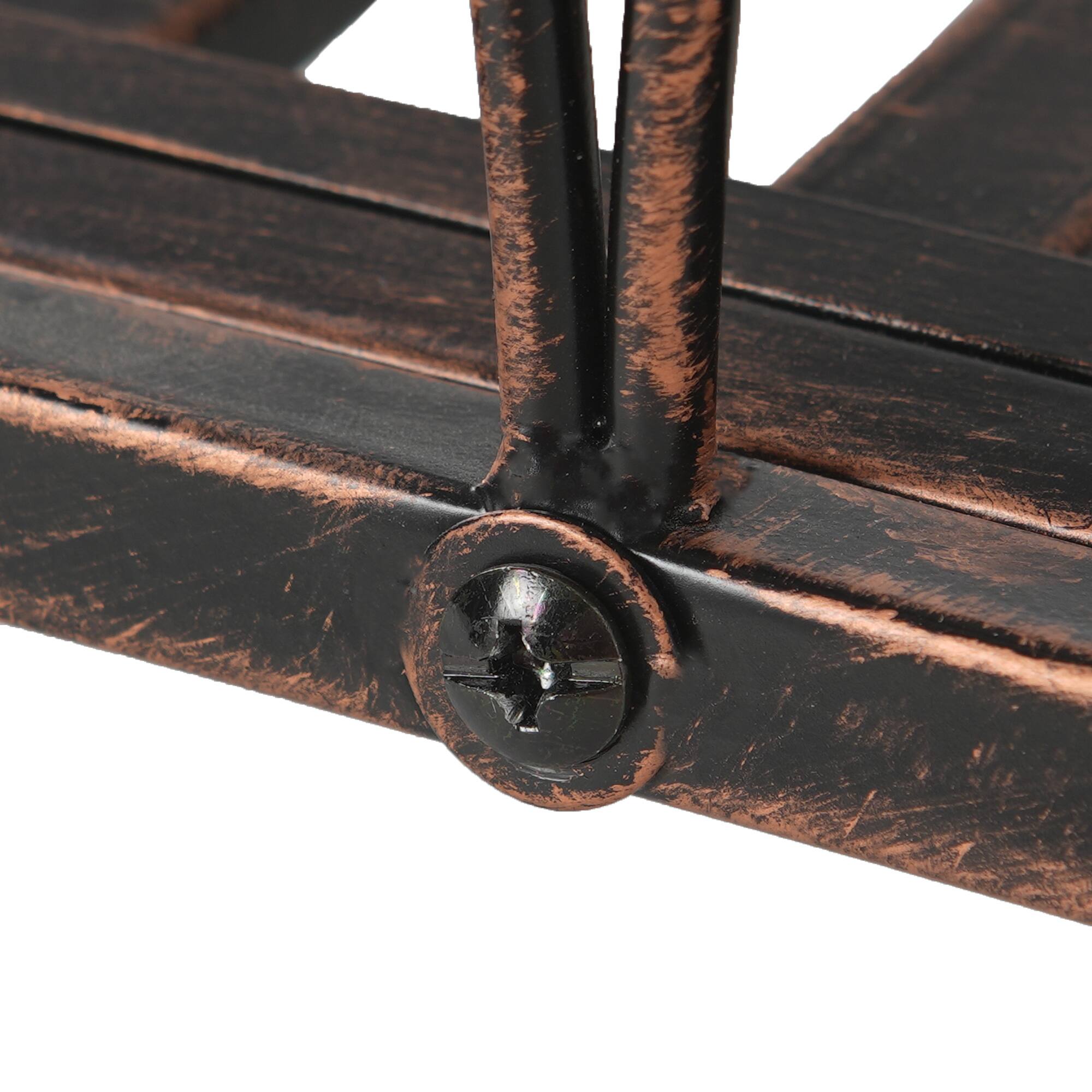 Alt View 8. Outsunny - 3.3' Metal Arch Zen Garden Bridge with Safety Siderails, Decorative Footbridge - Bronze.