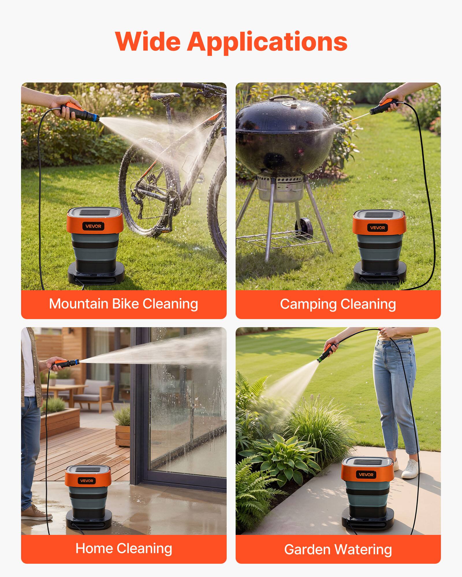 Wide Applications

- Mountain Bike Cleaning
- Camping Cleaning
- Home Cleaning
- Garden Watering