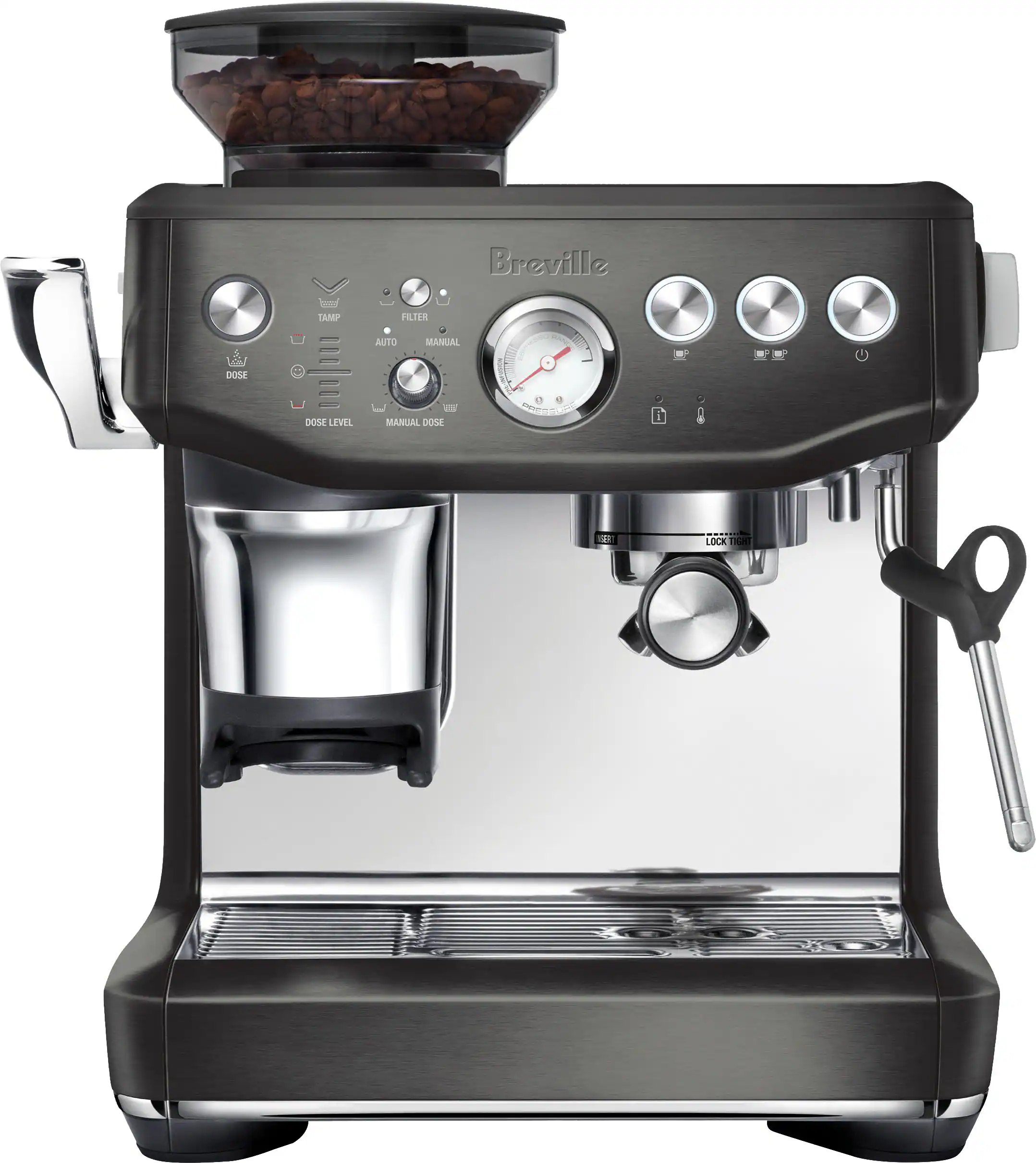 Breville - the Barista Express Impress Espresso Machine - Black Stainless Steel