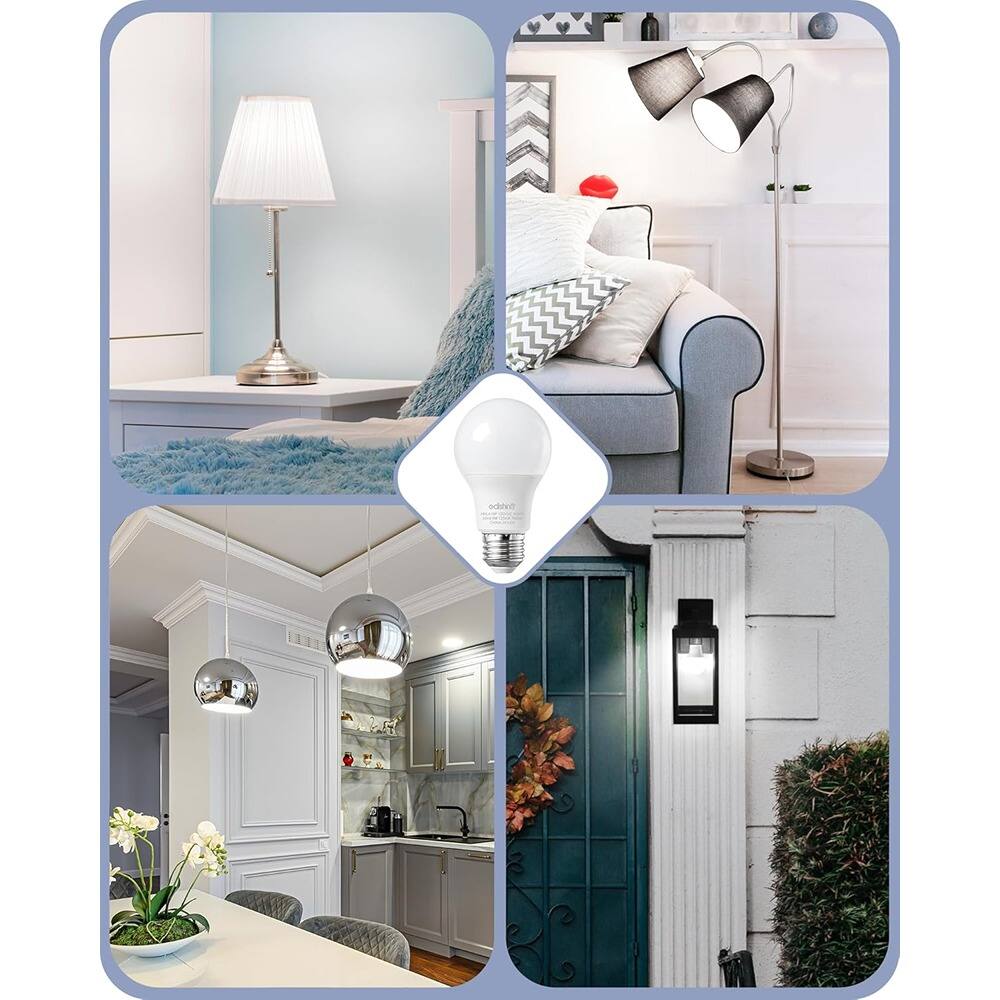 Alt View 3. Schertz - A19 LED Bulbs 60W Eq 5000K Daylight 760LM 9W Non-Dimmable E26 (4-Pack).