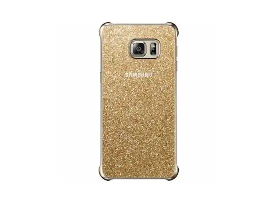 Front. Samsung - SAMSUNG Galaxy S6 Edge+ Glitter Cover I Color: Gold - Gold.