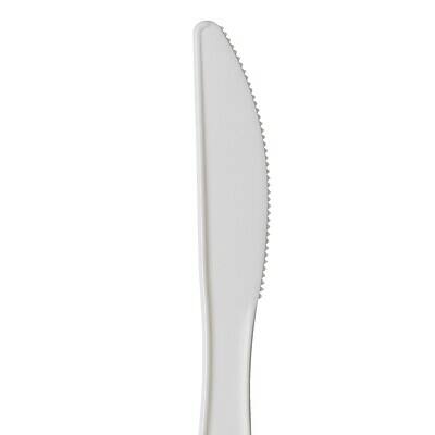 Alt View 4. Dixie - Plastic Knife 6-1/4", Medium-Weight, 1000/Pack - White.