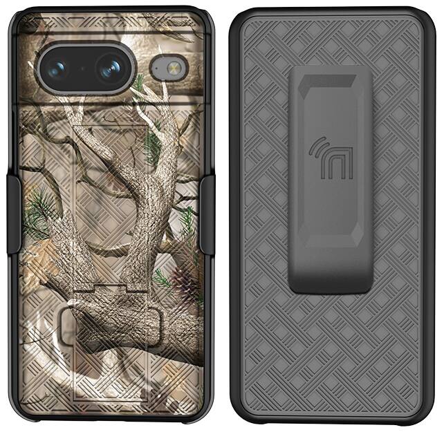 Alt View 4. Nakedcellphone - Combo for Google Pixel 8 - Slim Case and Belt Clip Holster - Camo.