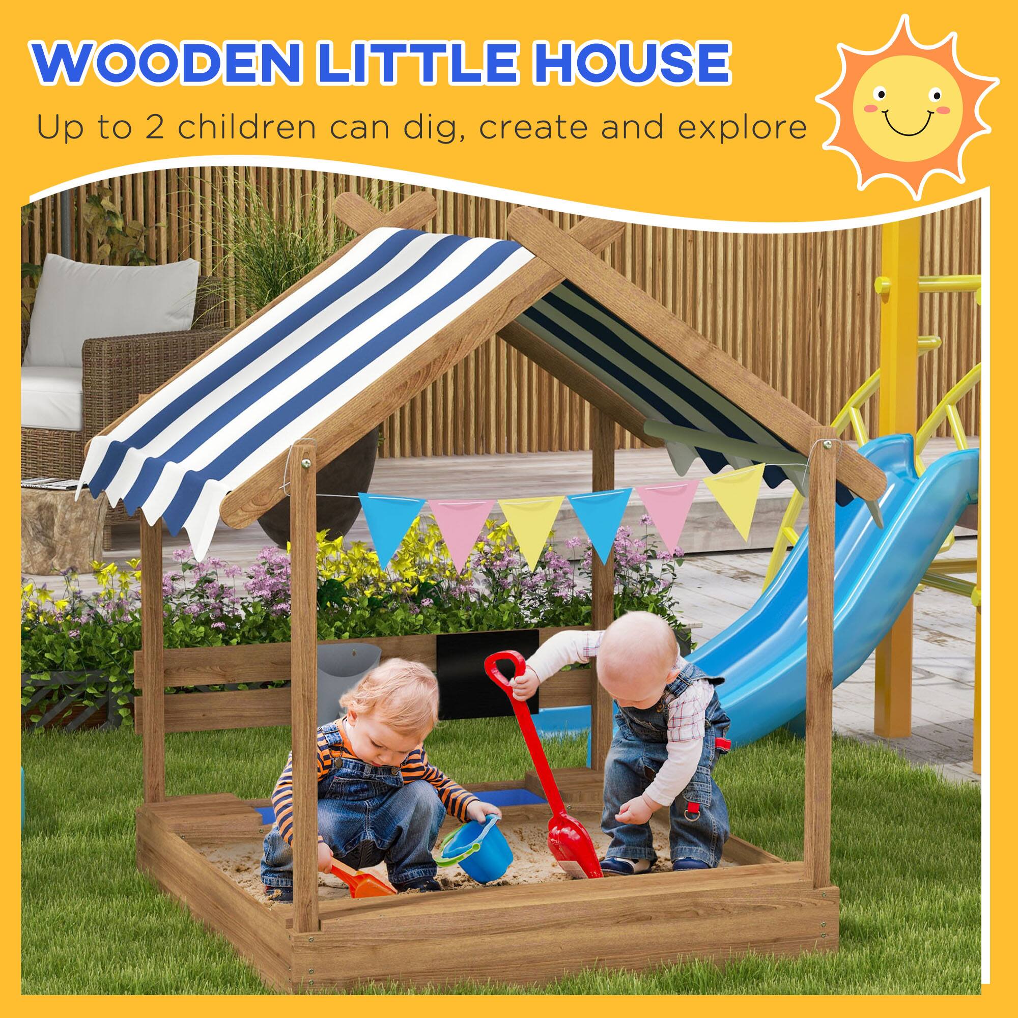 WOODEN LITTLE HOUSE  
Up to 2 children can dig, create and explore