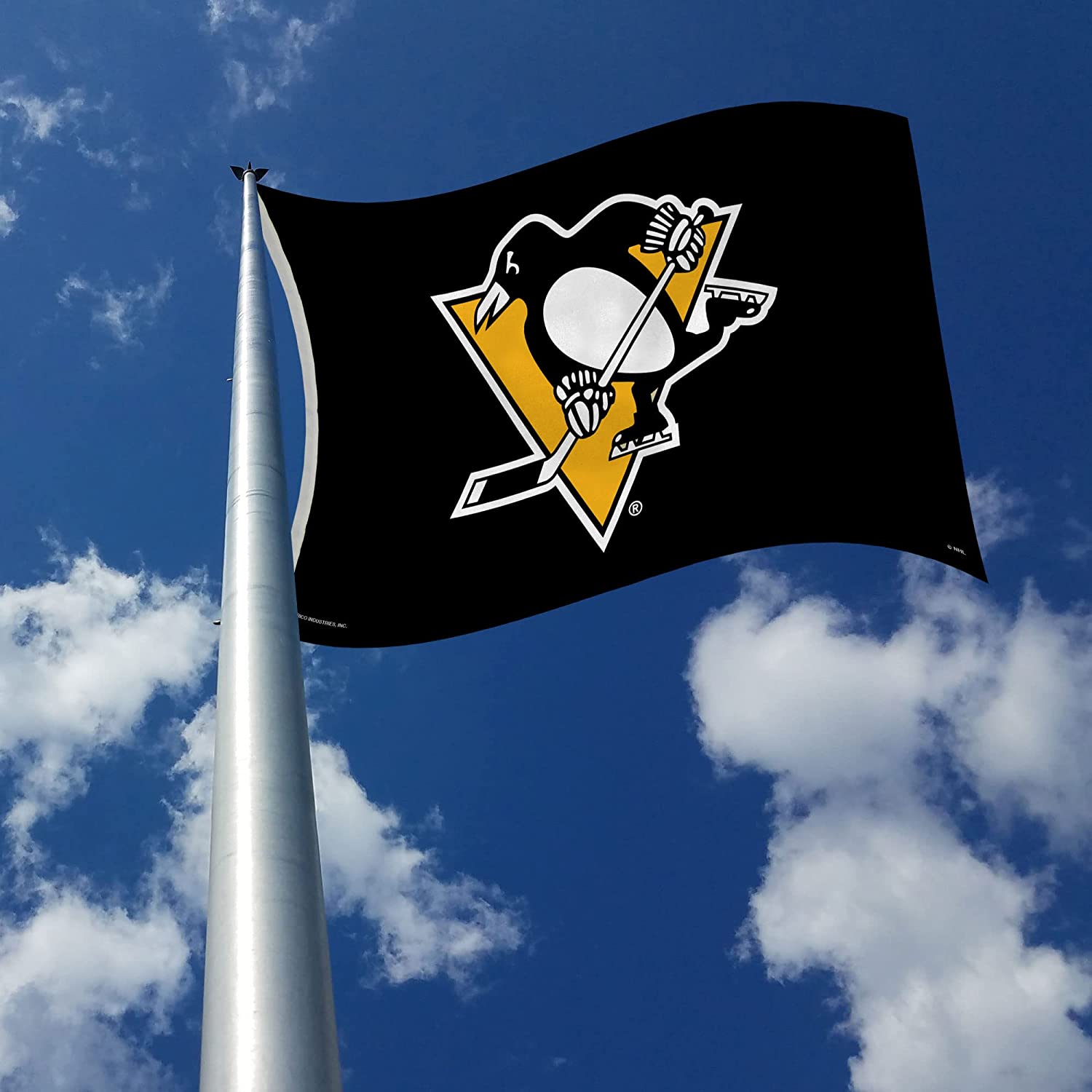 Alt View 2. Rico Industries - Pittsburgh Hockey Penguins 3x5 NHL Banner Flag with grommets for hanging - Multi.