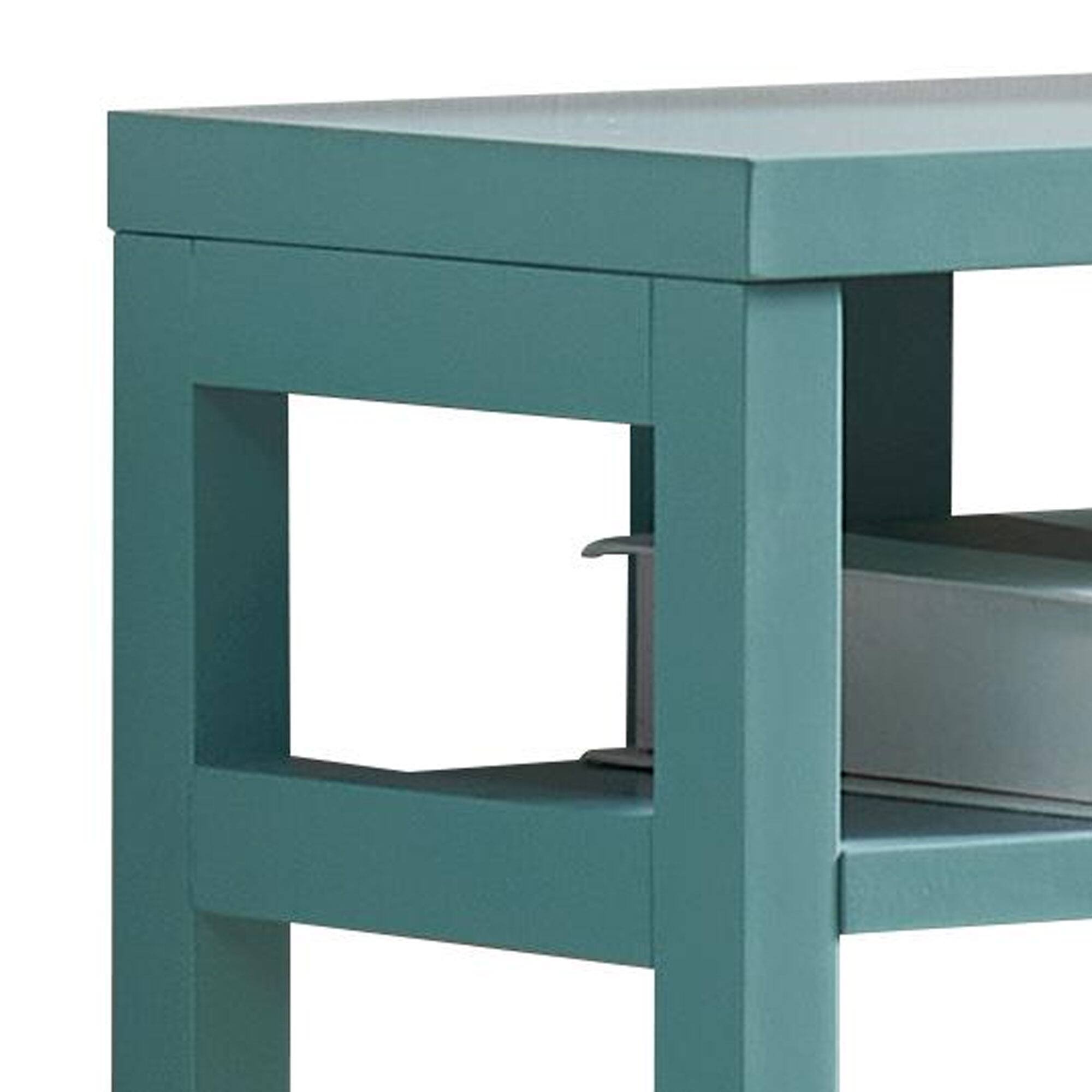 Back. Kings Brand Furniture - Kings Brand Furniture Bisbee Wood Console Table with 2 Open Storage Shelves - Teal.