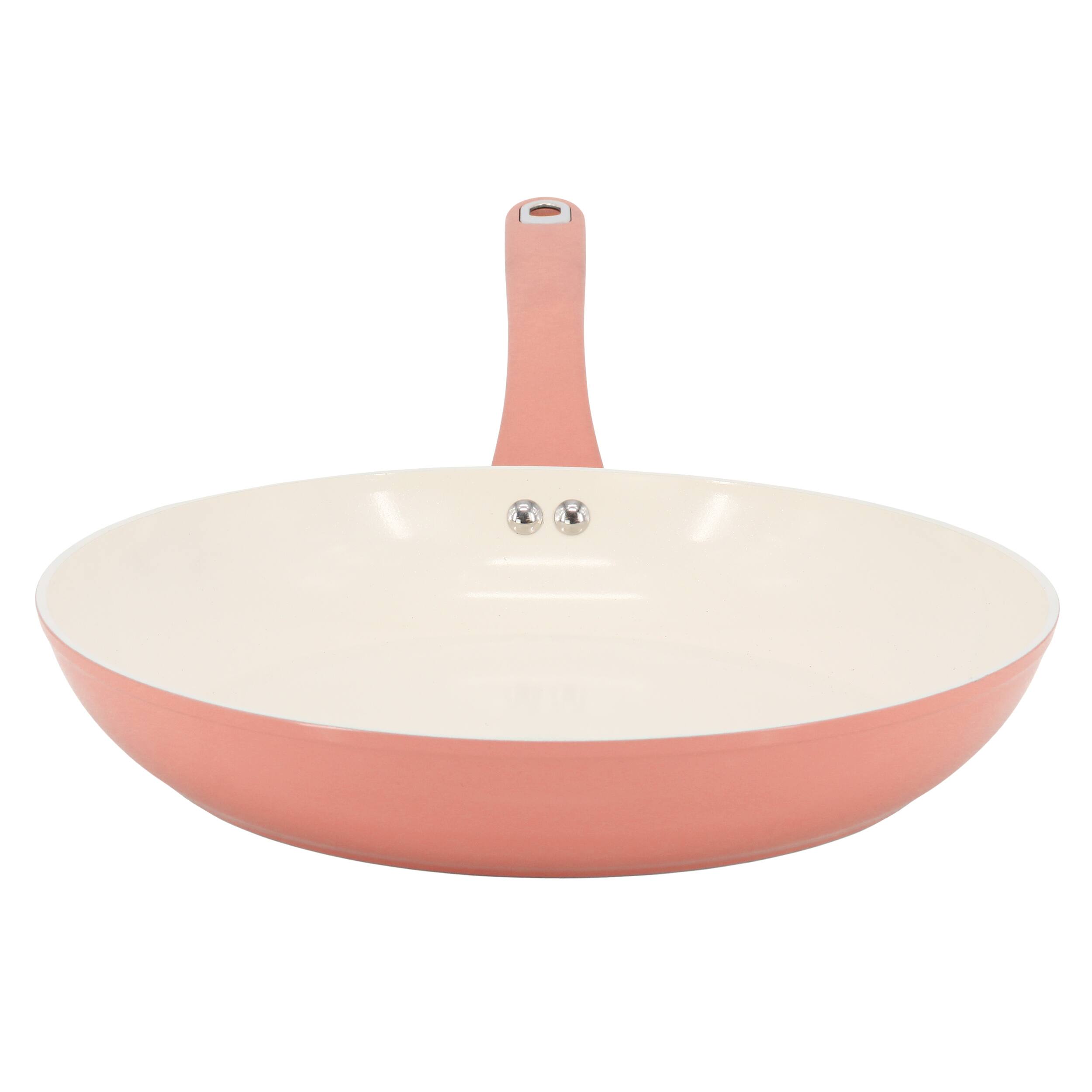 Alt View 1. Martha Stewart - Martha Stewart Everyday Rexford 12 Inch Ceramic Nonstick Aluminum Frying Pan in Coral - Coral.