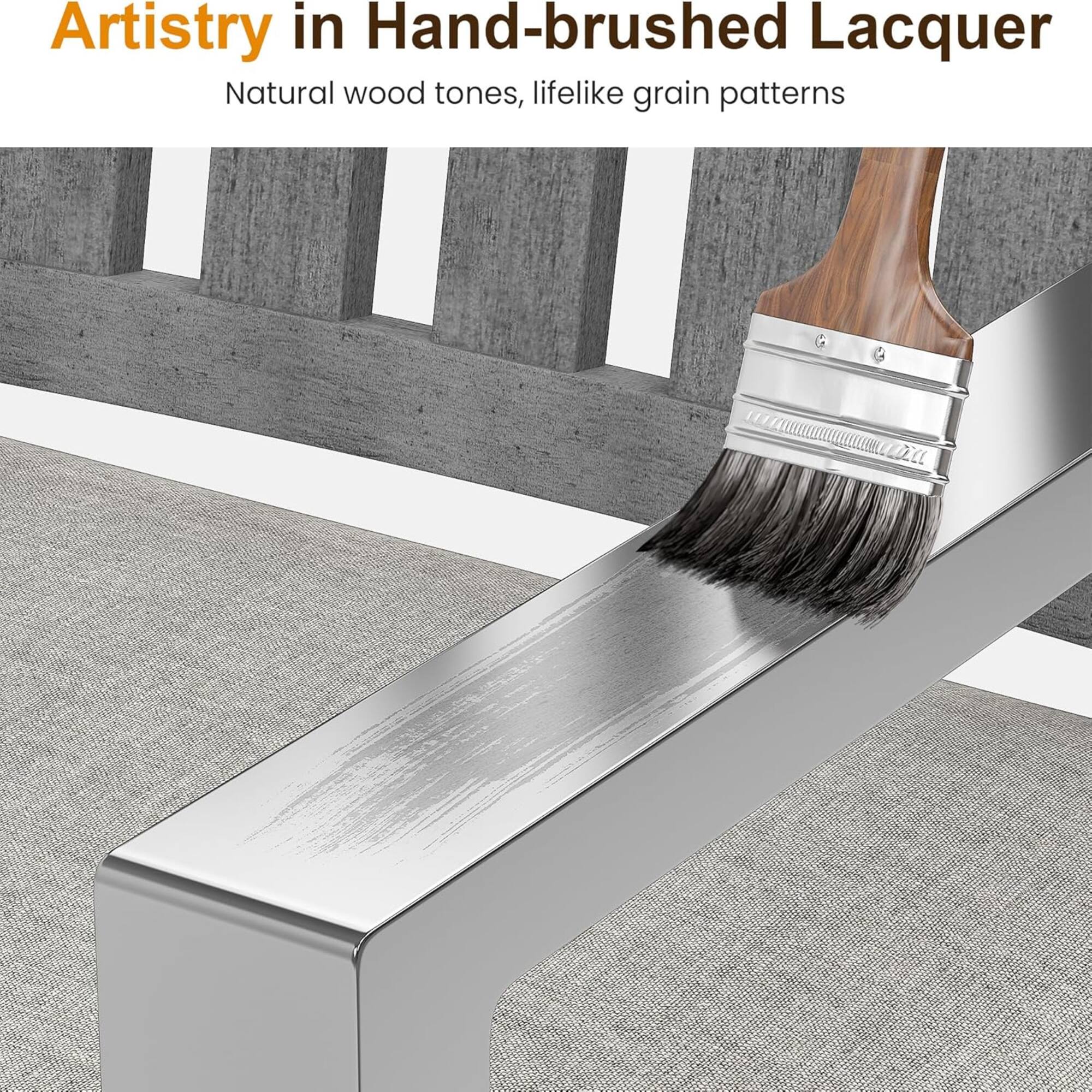Artistry in Hand-brushed Lacquer  
Natural wood tones, lifelike grain patterns