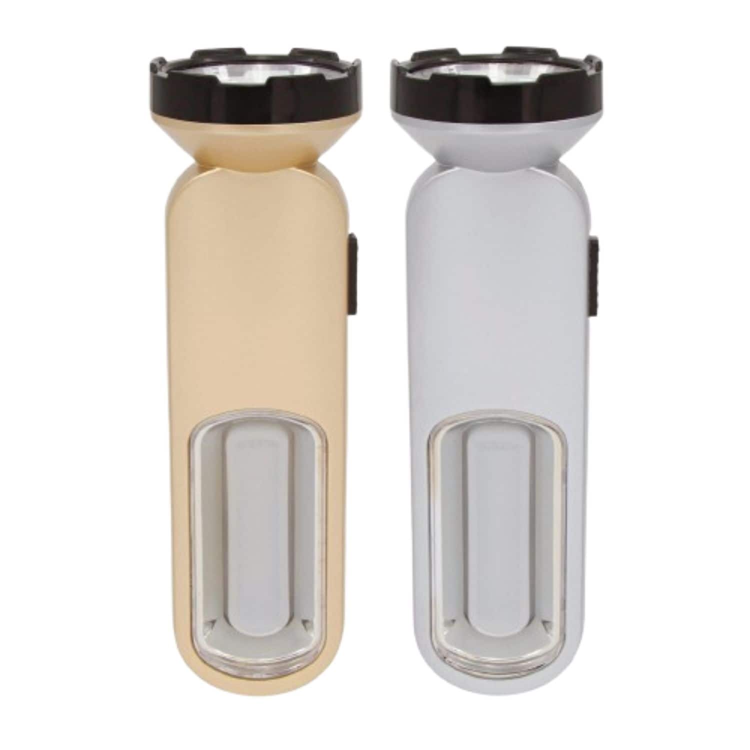Stock Preferred - 2-in-1 Multipurpose LED Flashlight Set - Silver & Gold