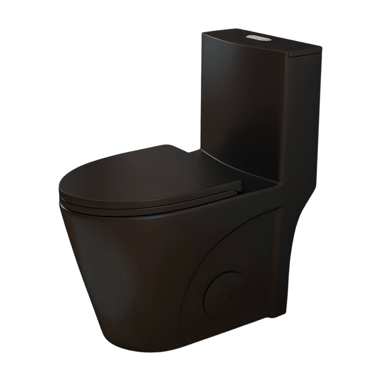 Alt View 6. Loheer - Loheer One Piece Dual Flush Toilet Matte Black Elongated Bowl 17 Inch ADA Comfort Height - Matte Black.