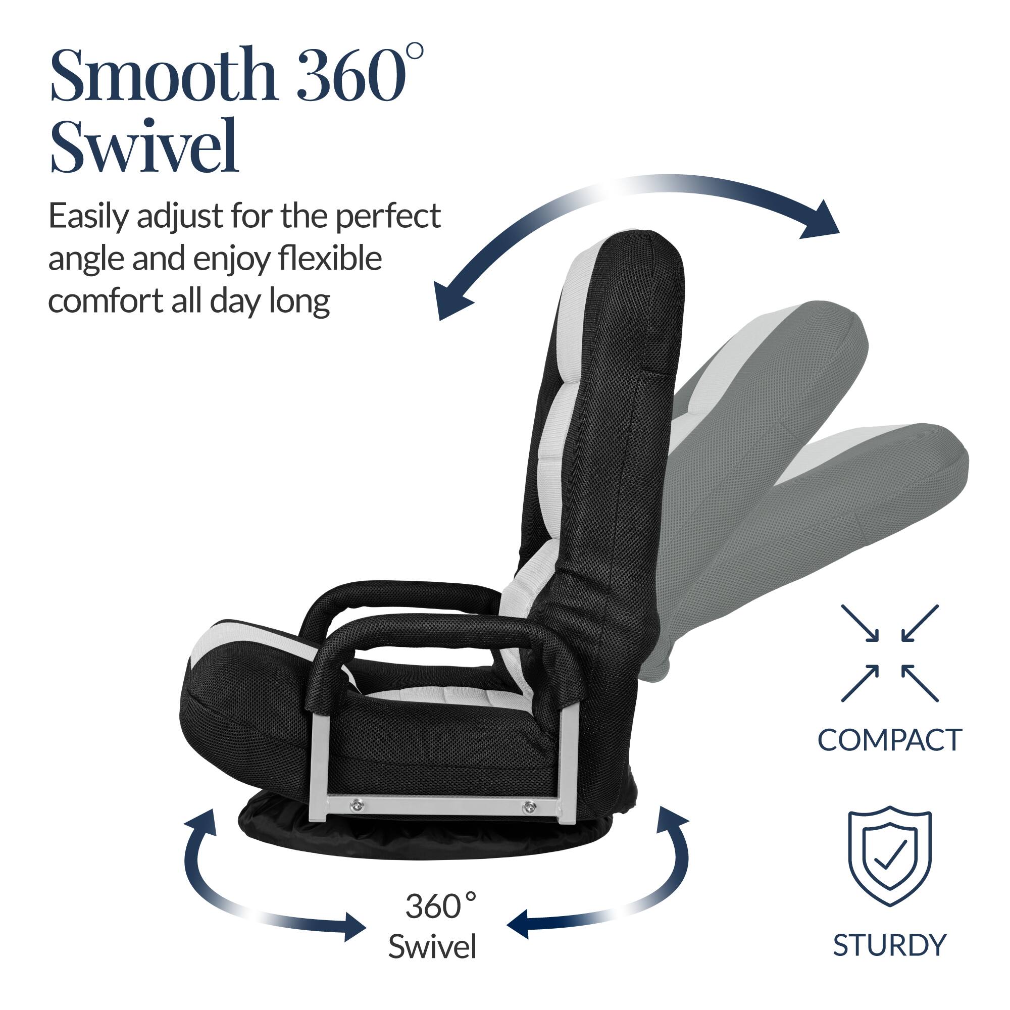 Smooth 360° Swivel  
Easily adjust for the perfect angle and enjoy flexible comfort all day long  

COMPACT  
STURDY  

360° Swivel
