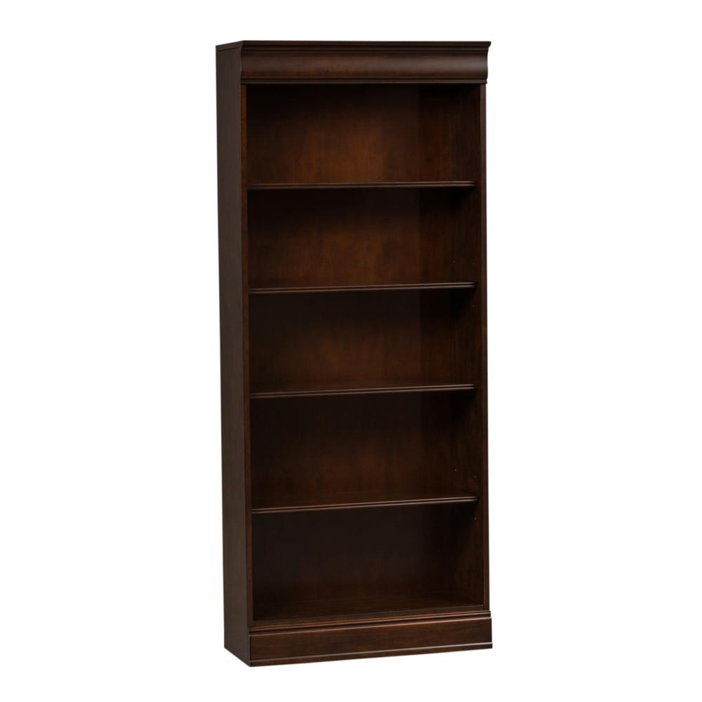 Left. Liberty Furniture Industries - Brayton Manor Jr Executive 72 Inch Bookcase (RTA) in Cognac - Brown.