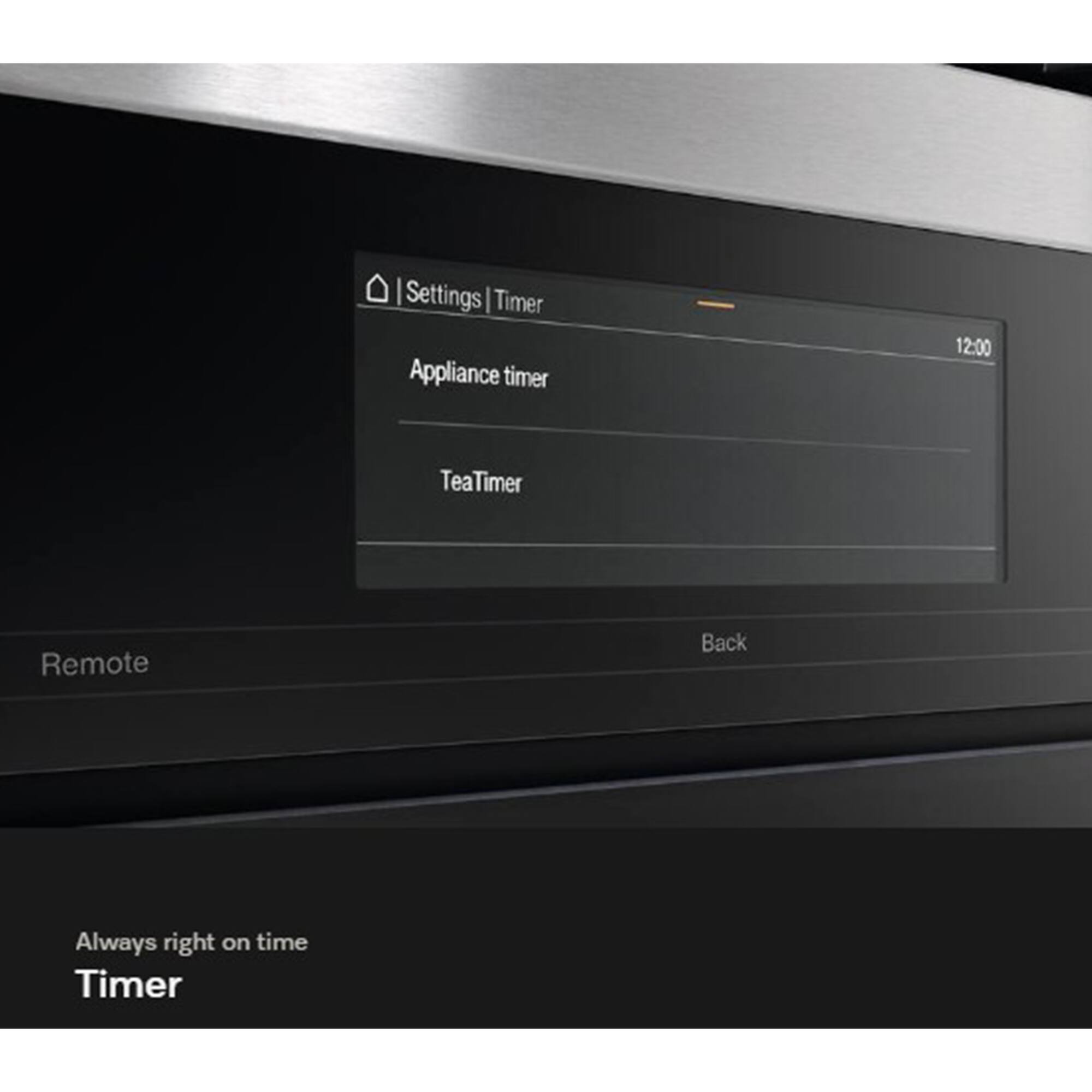 Settings | Timer  
Appliance timer  
TeaTimer  
Remote  
Back  
Always right on time  
Timer