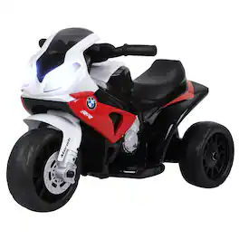Aosom - 6V Kids Motorcycle Licensed BMW, Toddler Motorcycle with Headlight, Music, 3 Wheeled Electric Motorcycle for Kids