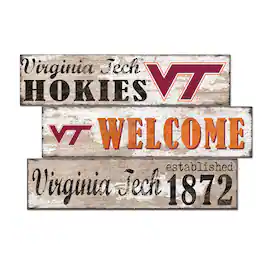 Fan Creations - Virginia Tech Hokies 24" 3-Plank Welcome Sign - Multicolor